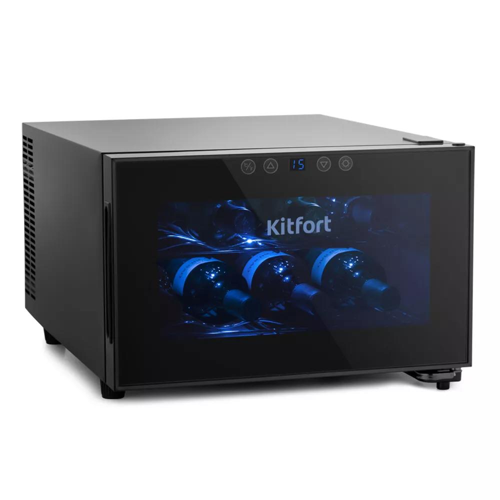 Изображение товара Винный шкаф Kitfort 50.6x27.2x41 см для 8 бутылок с температурным контролем