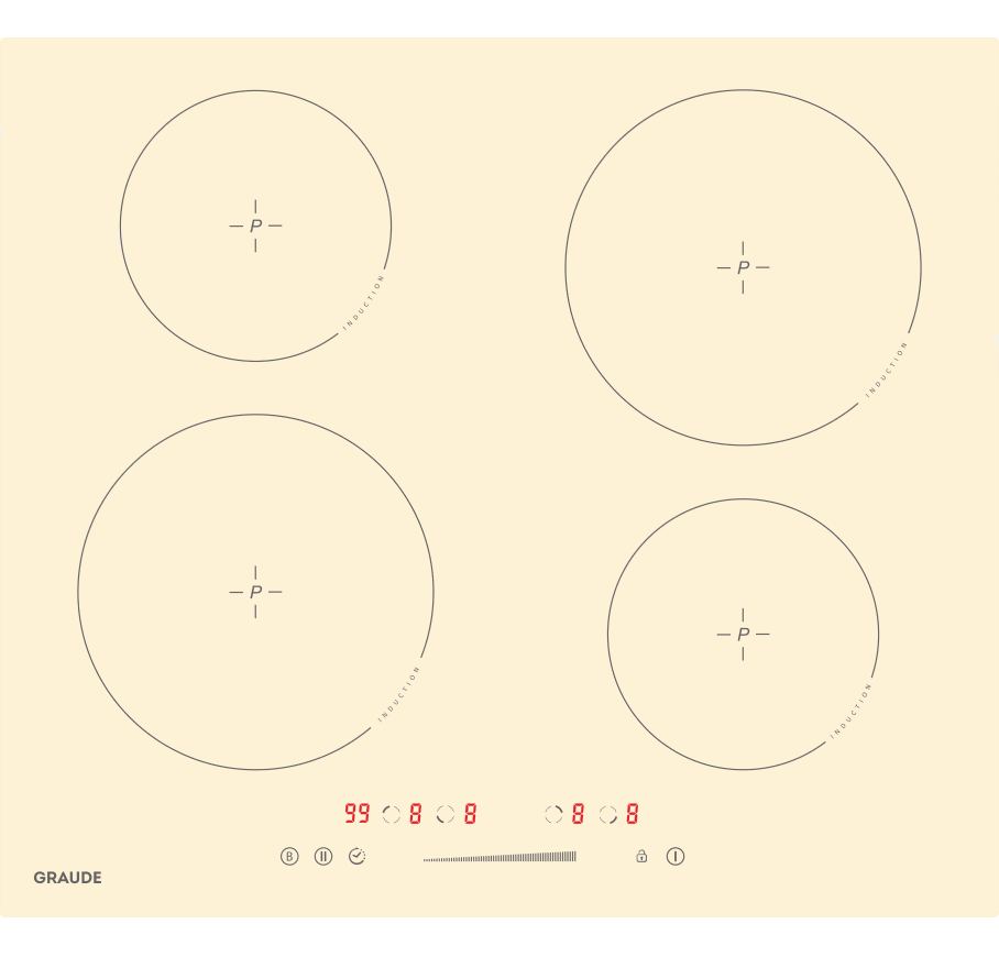 Изображение товара Индукционная варочная панель Graude IK 60.0 AC 59 см 4 конфорки цвет бежевый
