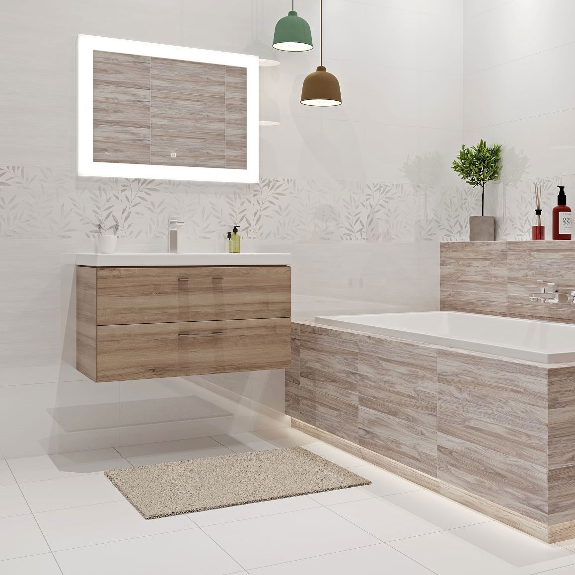 Изображение товара Глазурованный керамогранит Cersanit Palitra 42x42 см матовый белый