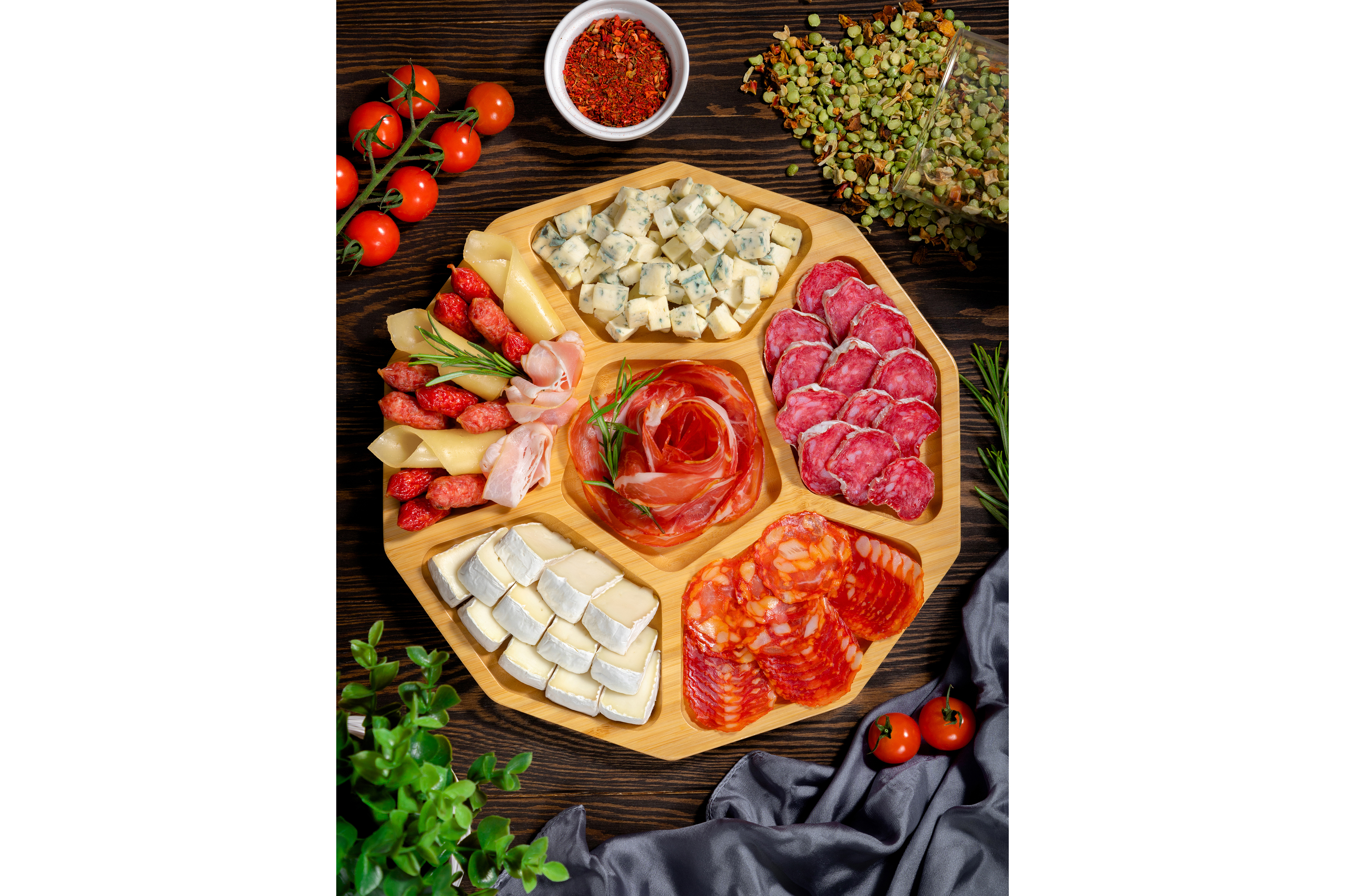 Изображение товара Менажница из бамбука ELAN GALLERY 30,5x29x1,8 см для сервировки и декора