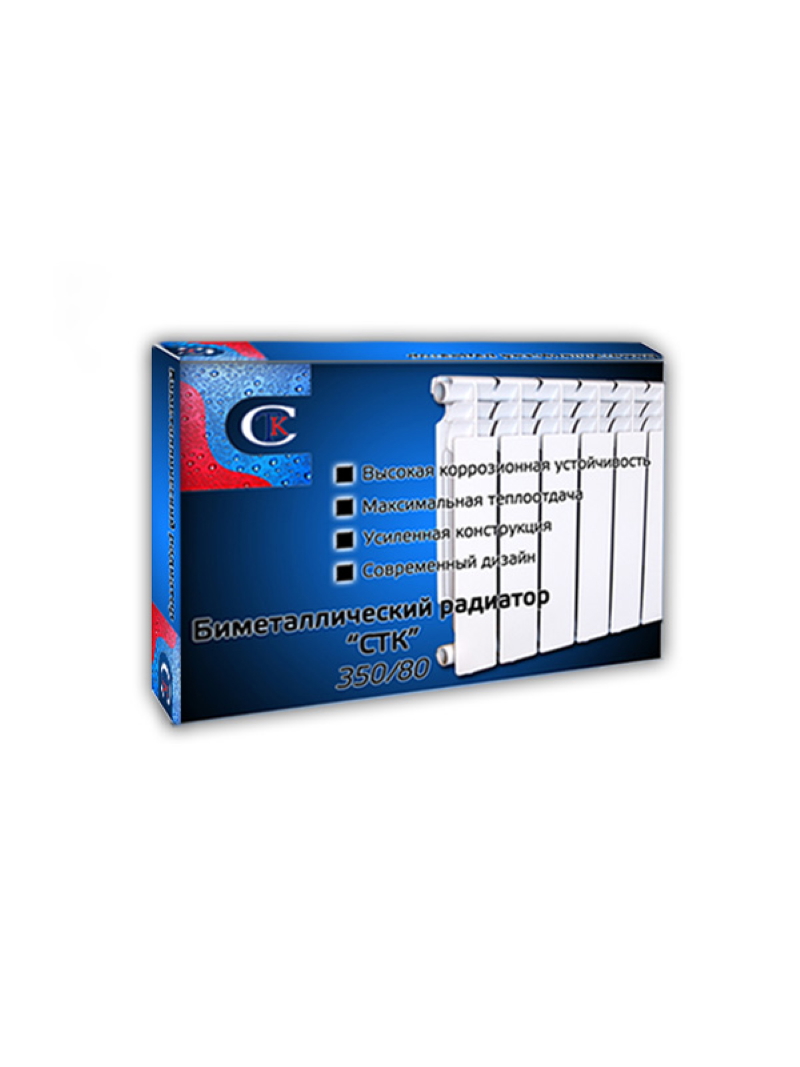 Изображение товара Радиатор СТК 350/80 6 секций боковое подключение биметалл белый