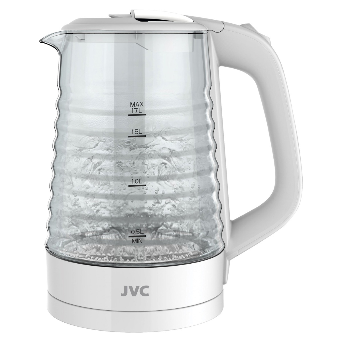Изображение товара Электрический чайник JVC JK-KE1512 1.7 л стекло белый быстрый нагрев стильный дизайн