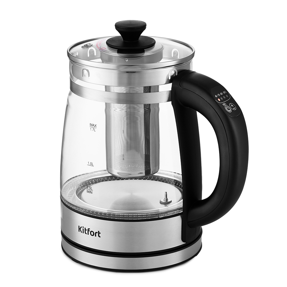 Изображение товара Электрический чайник Kitfort КТ-6119 1.7 л нержавейка подсветка и температурный режим