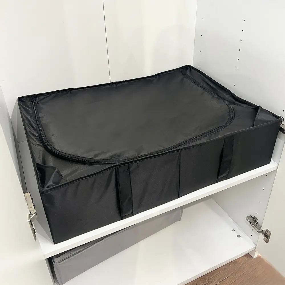 Короб для хранения с крышкой 72x18x52 см полиэстер цвет черный - 8