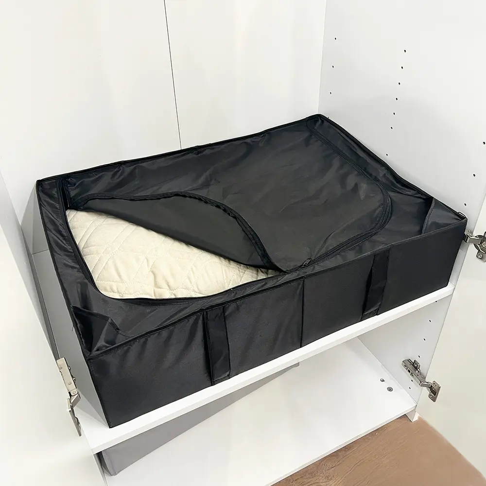 Короб для хранения с крышкой 72x18x52 см полиэстер цвет черный - 9