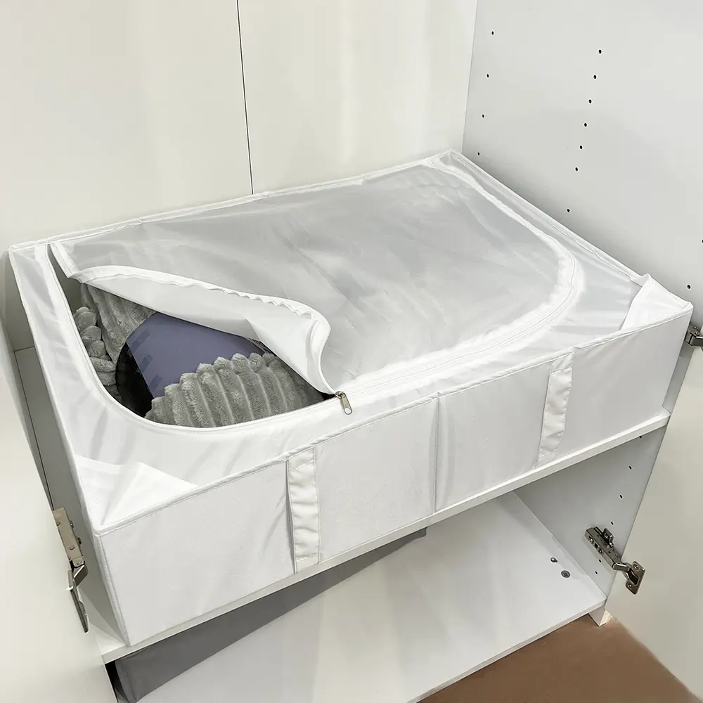 Короб для хранения с крышкой 72x18x52 см полиэстер цвет белый - 8