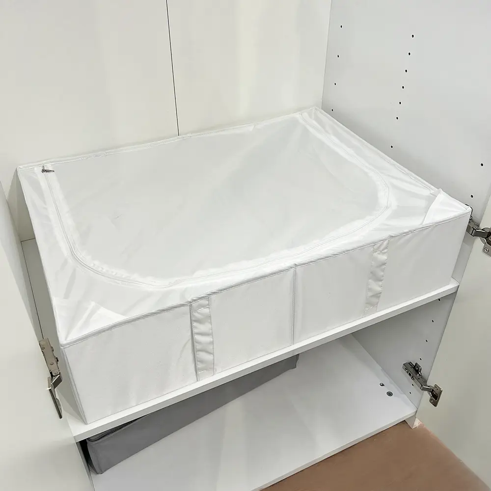 Короб для хранения с крышкой 72x18x52 см полиэстер цвет белый - 7