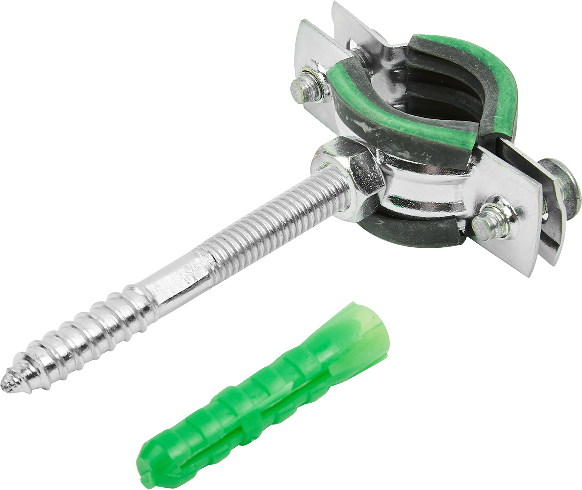 Хомут для труб Mayer 1/2" ø20-24 мм со шпилькой 8x70 и дюбелем гайка M8