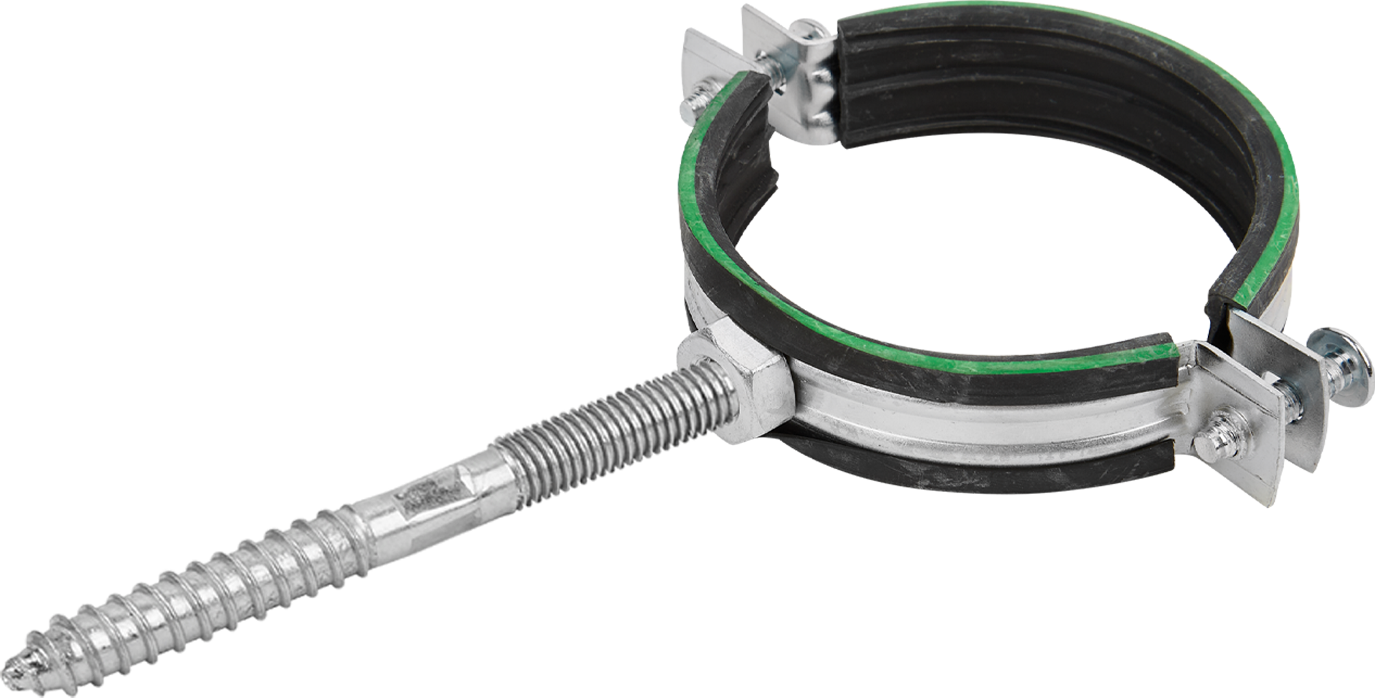 Хомут для труб Mayer 2 1/2" ø74-80 мм со шпилькой 10x100 и дюбелем гайка M10