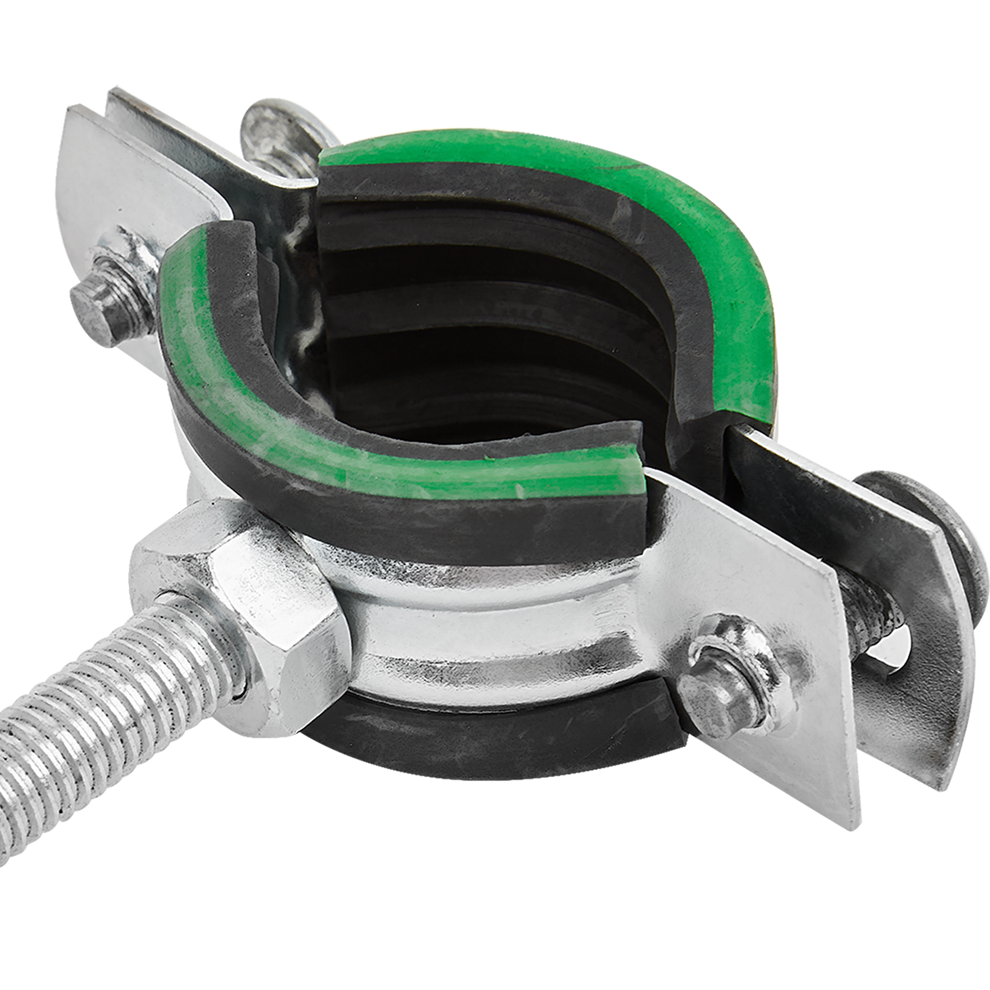 Хомут для труб Mayer 3/4" ø25-28 мм со шпилькой 8x70 и дюбелем гайка M8 - 2