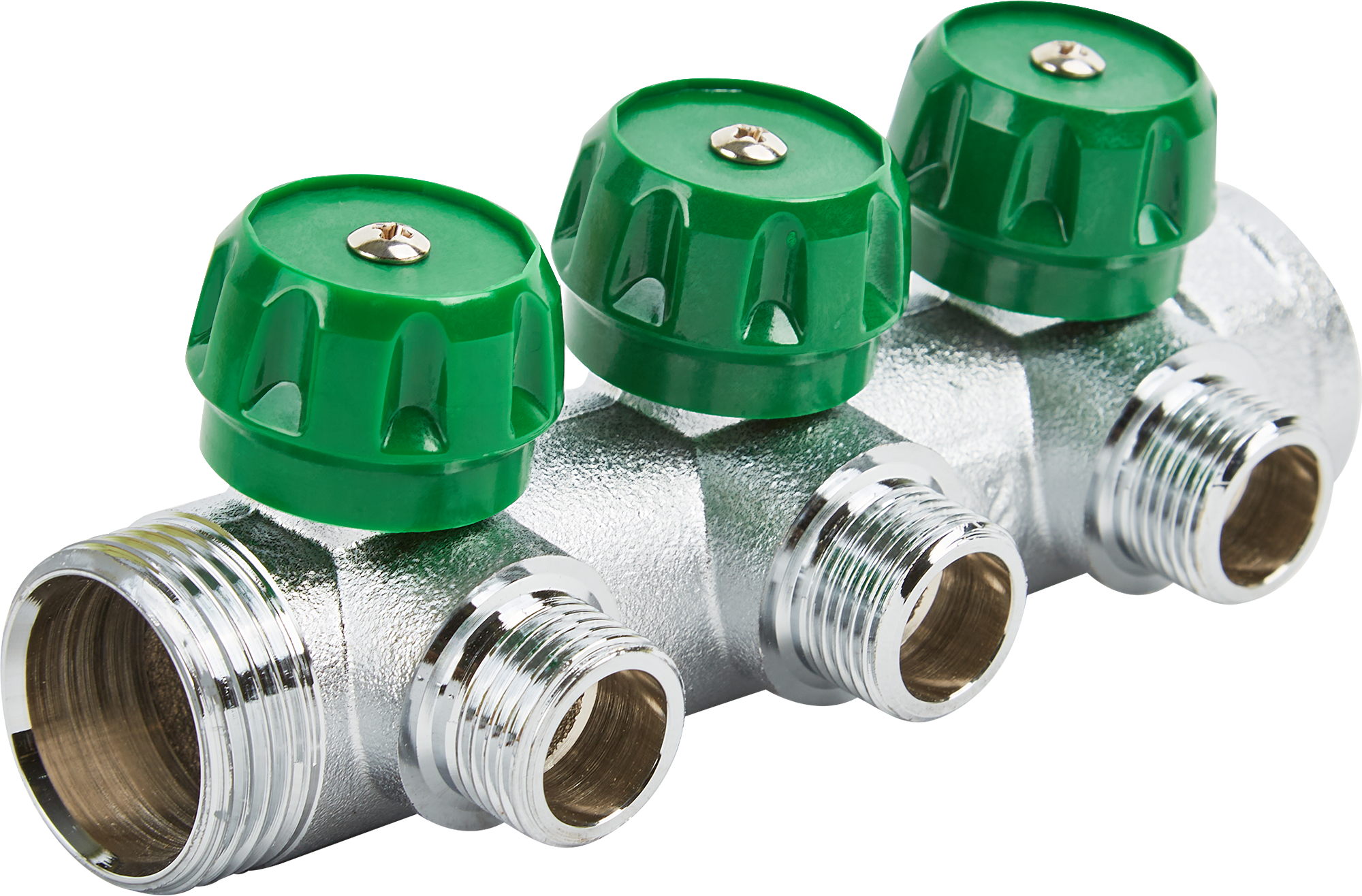 Коллектор Stout на 3 отвода 1"x1/2" латунь