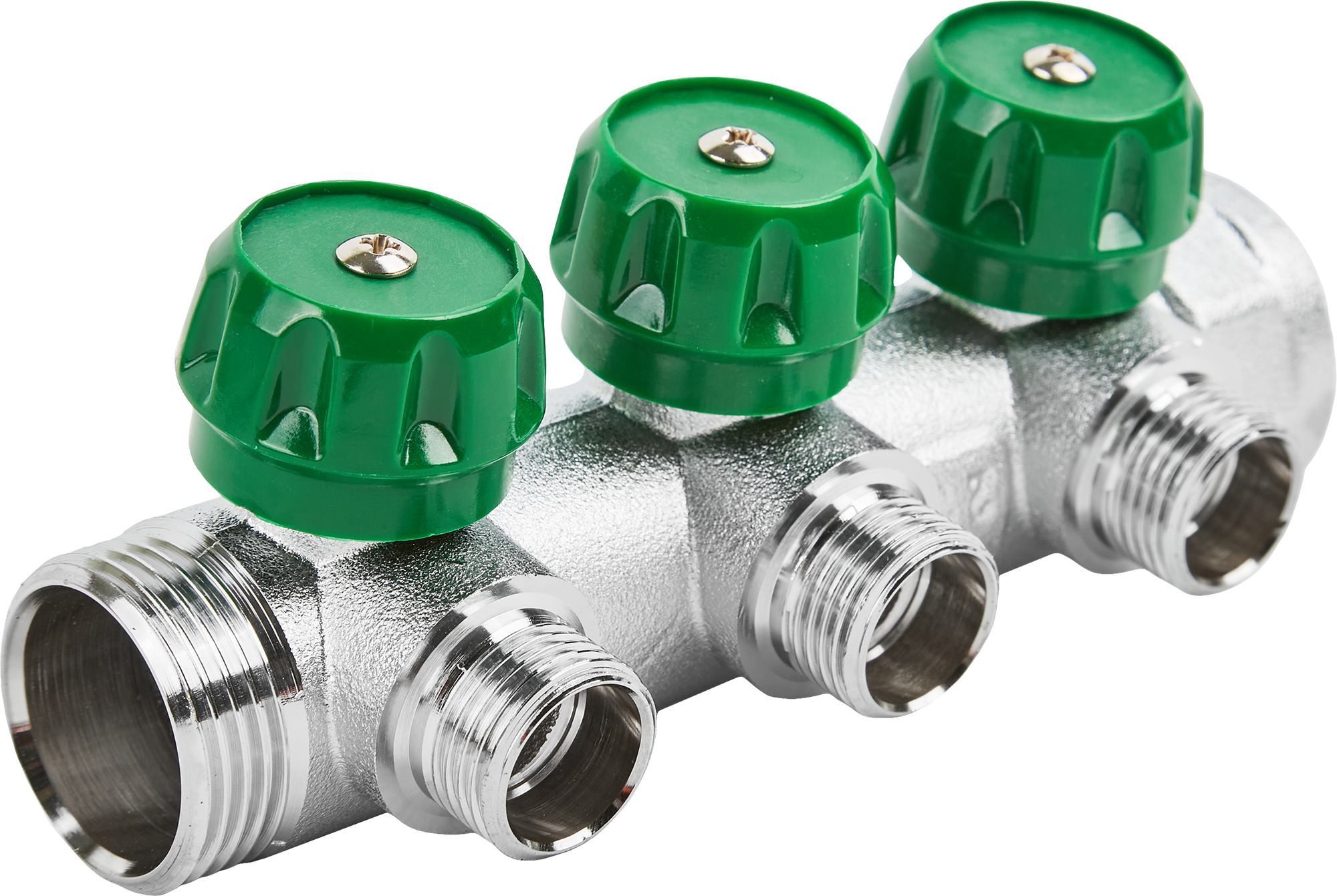 Изображение товара Коллектор Stout 1"x1/2" латунный с 3 отводами для отопления