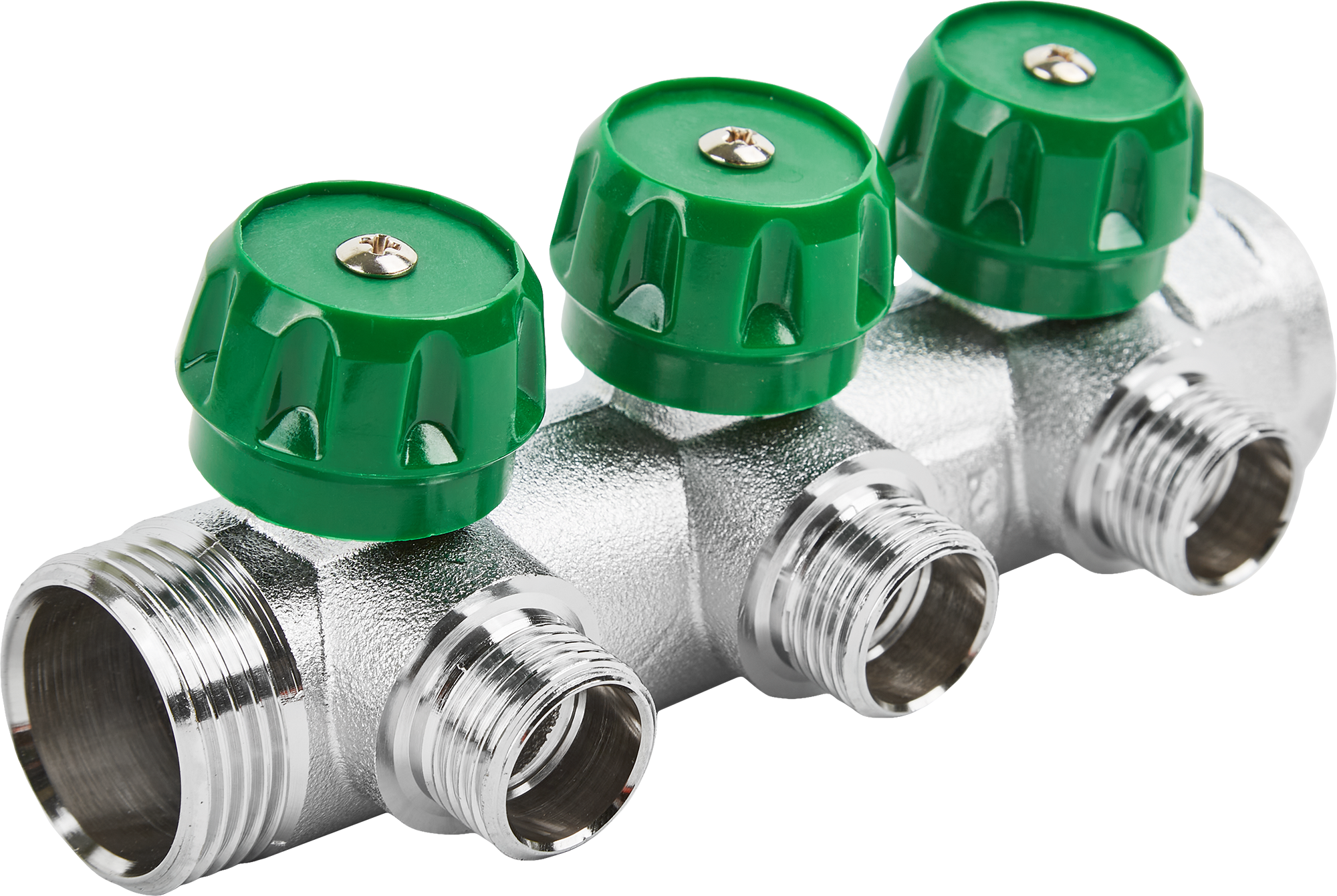 Коллектор регулирующий Stout на 3 отвода 1"x1/2" латунь