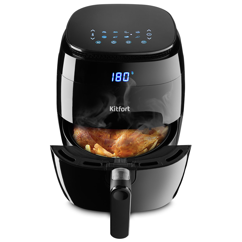 Изображение товара Аэрогриль Kitfort КТ-2202 с 8 программами черный для здорового приготовления