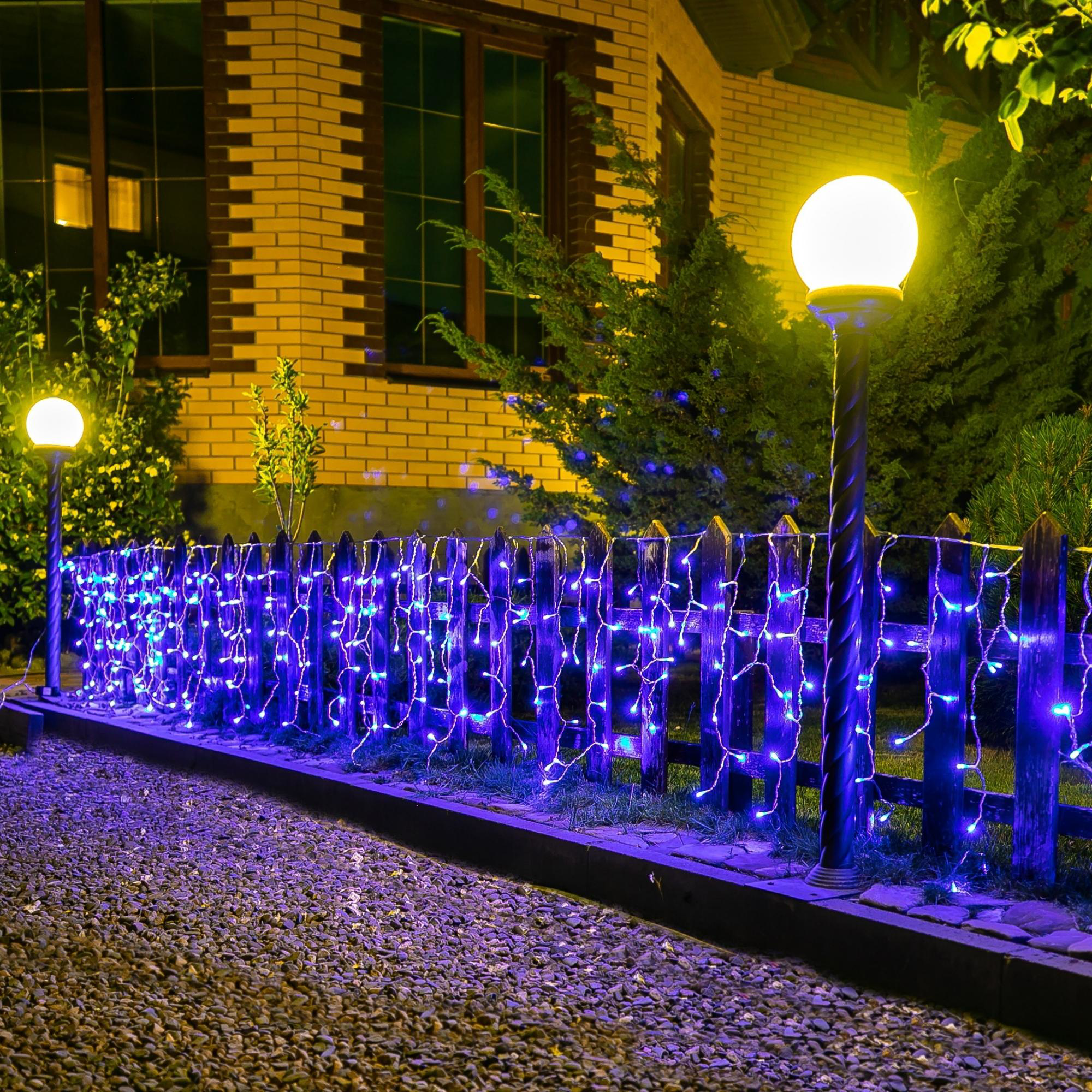 Изображение товара Электрогирлянда комнатная бахрома 1.8х0.5м 96 ламп разноцветный свет 8 режимов работы