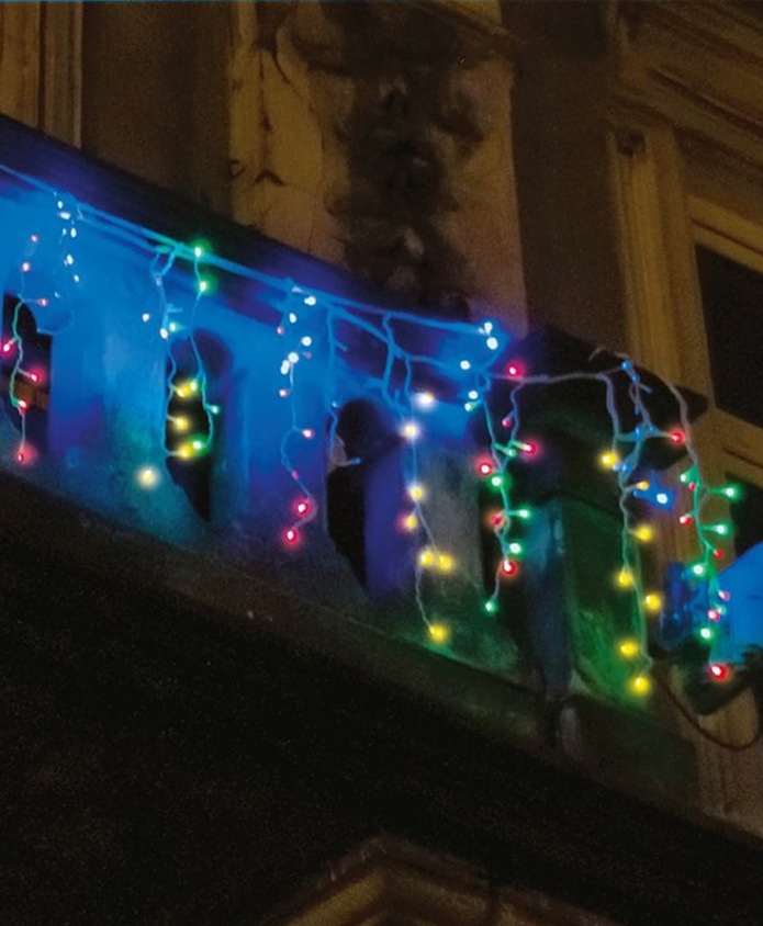 Изображение товара Электрогирлянда универсальная Uniel Бахрома 6м 300 ламп разноцветная звезда 8 режимов