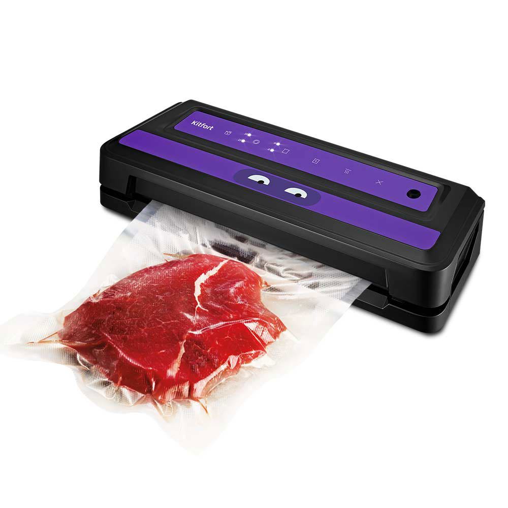 Изображение товара Вакуумная упаковочная машина Kitfort КТ-1531-1 черный фиолетовый для длительного хранения продуктов