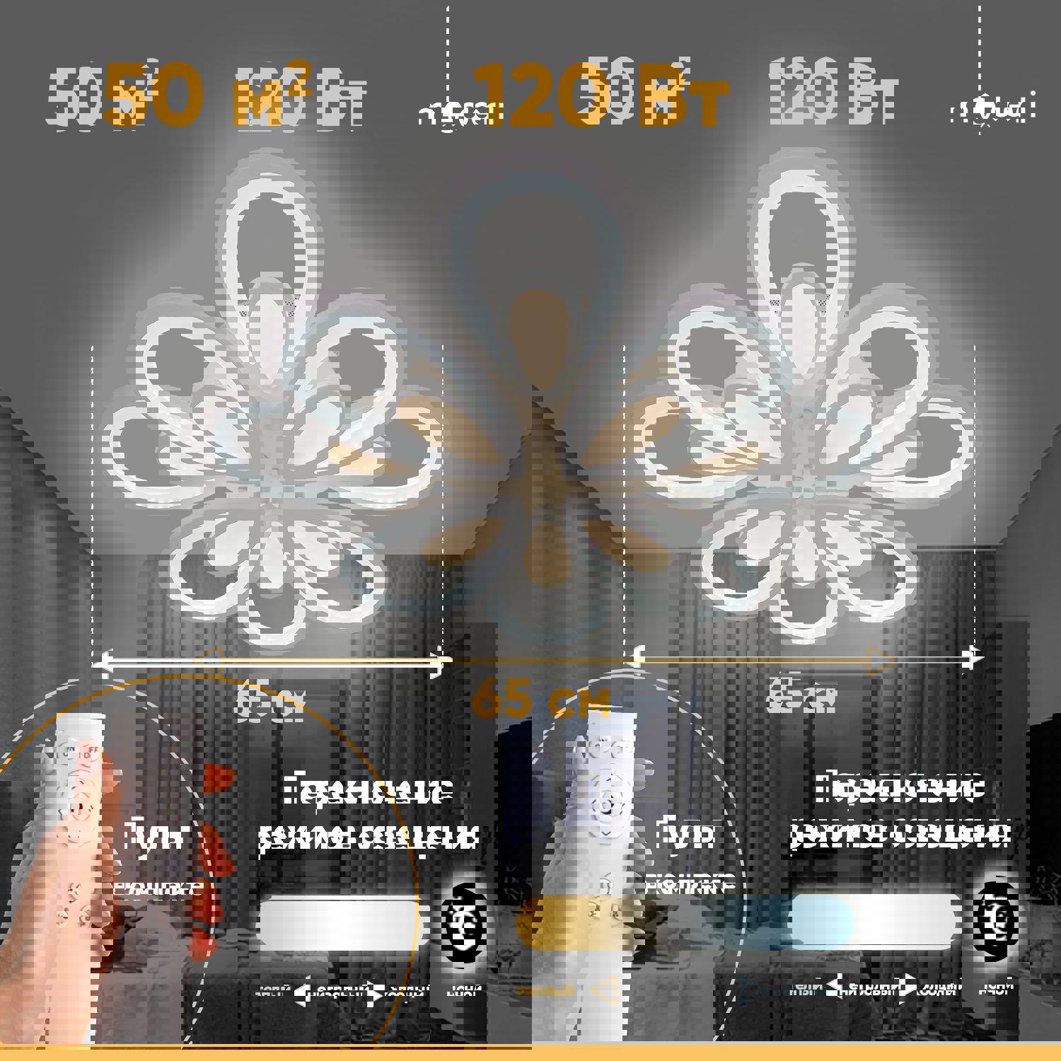 Изображение товара Современная LED люстра MODERLI V10134-CL ELEONORA для 50 м² белый дизайн