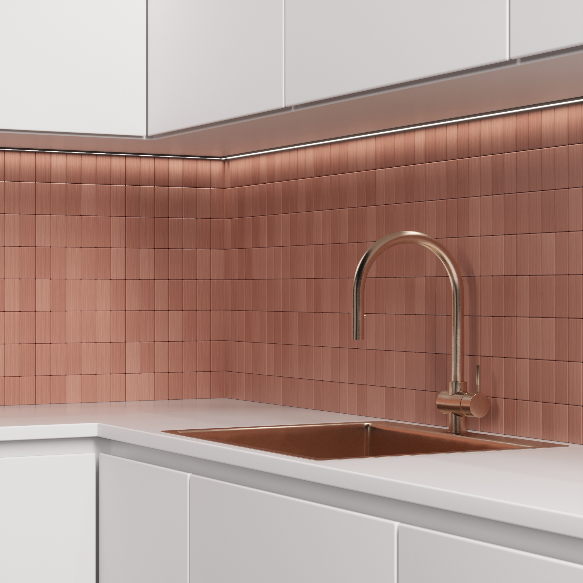 Изображение товара Алюминиевая мозаика Artens Tara 30.6x29.6 см розовое золото для интерьера