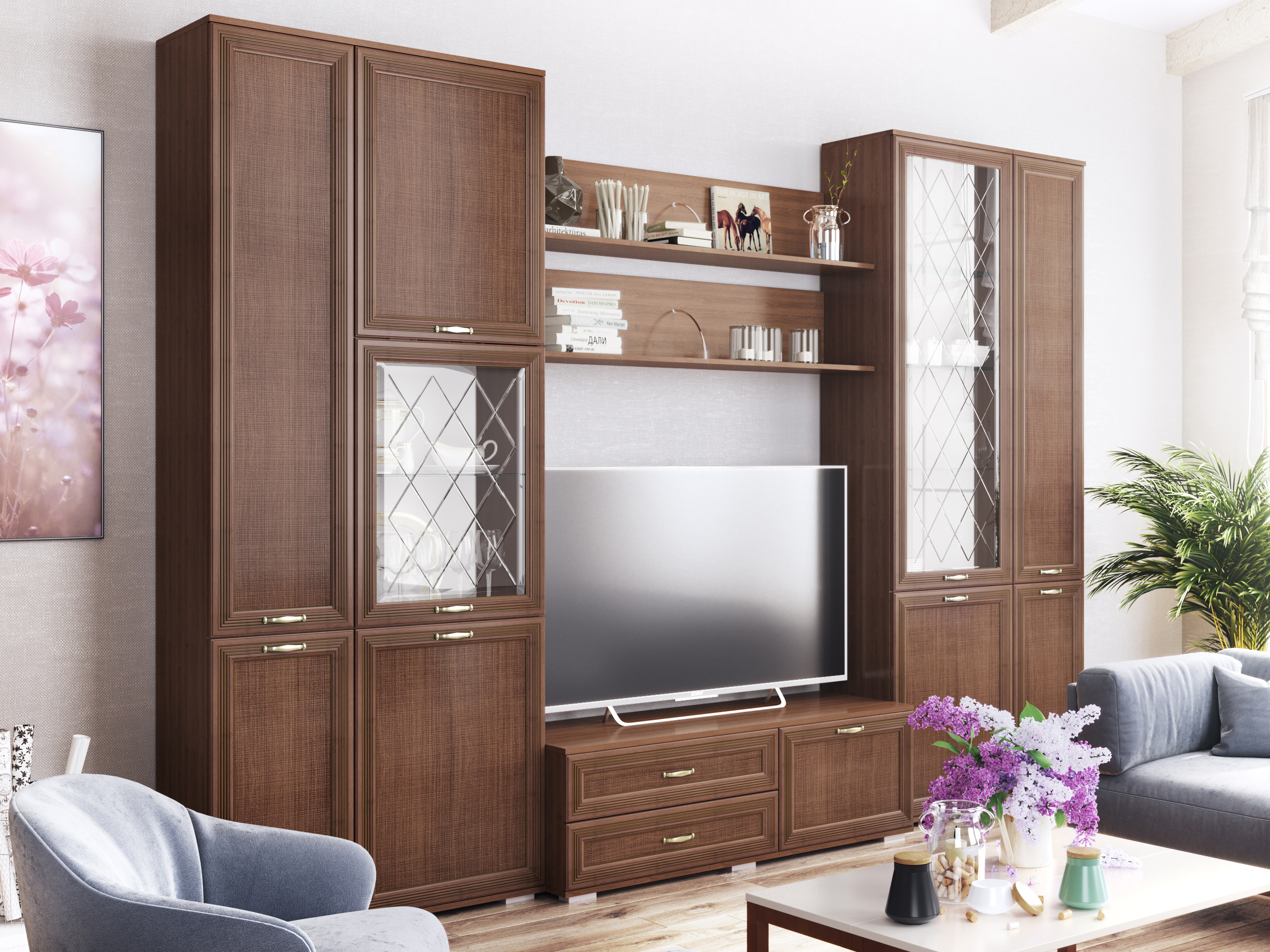 Изображение товара Шкаф Domani ЛШ-5 54x35x221.2 см ЛДСП цвет орех