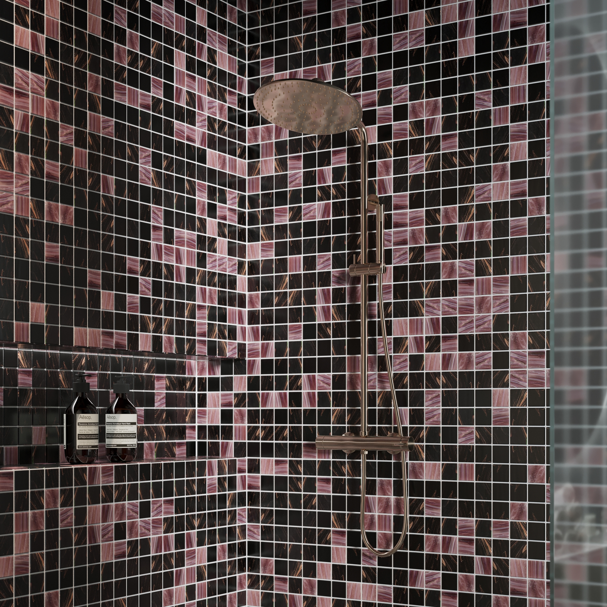 Изображение товара Мозаика стеклянная Artens 32.7x32.7 см цвет чёрный