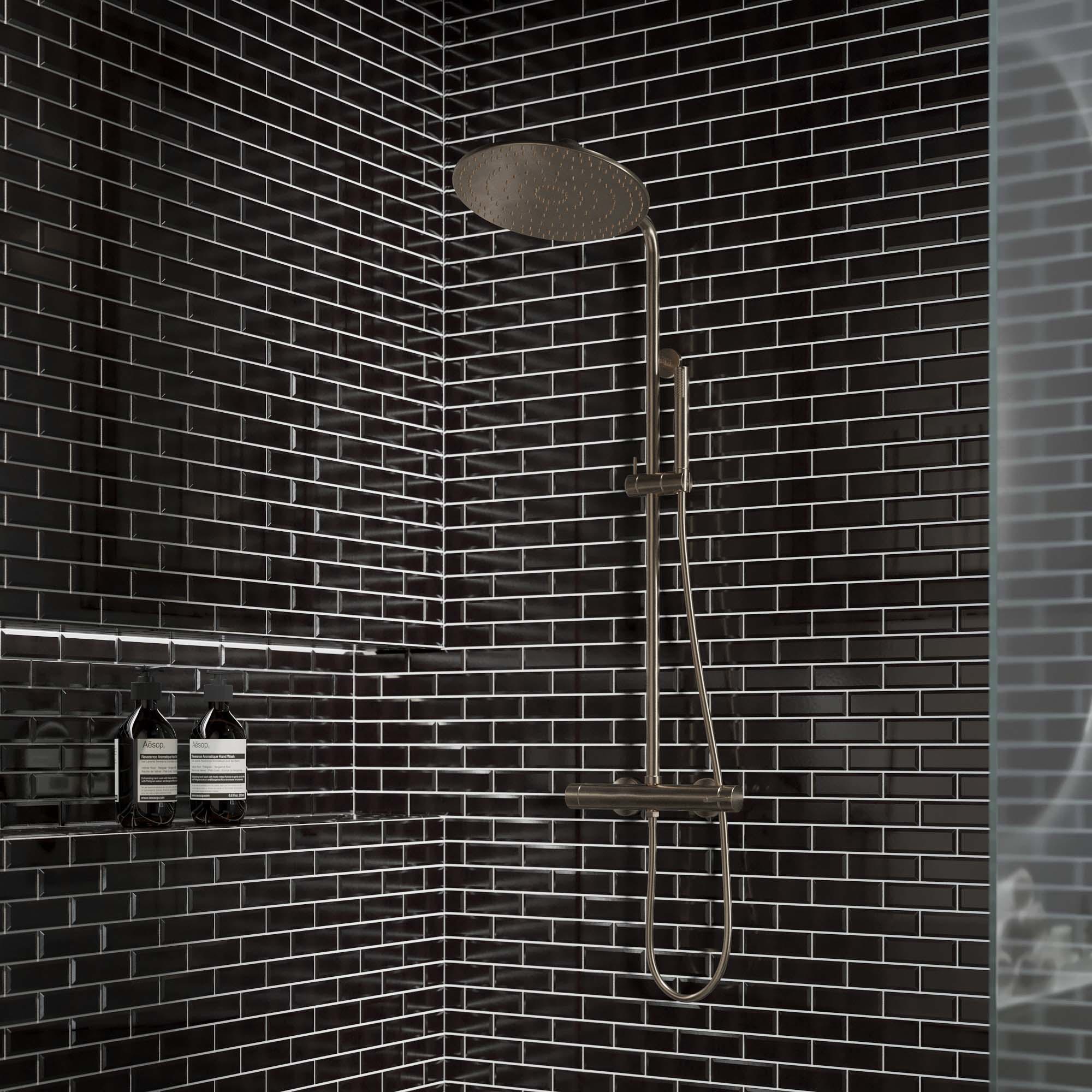 Изображение товара Керамическая мозаика Smart Mosaic Homework Metro Black Glossy 28.8x29.4 см