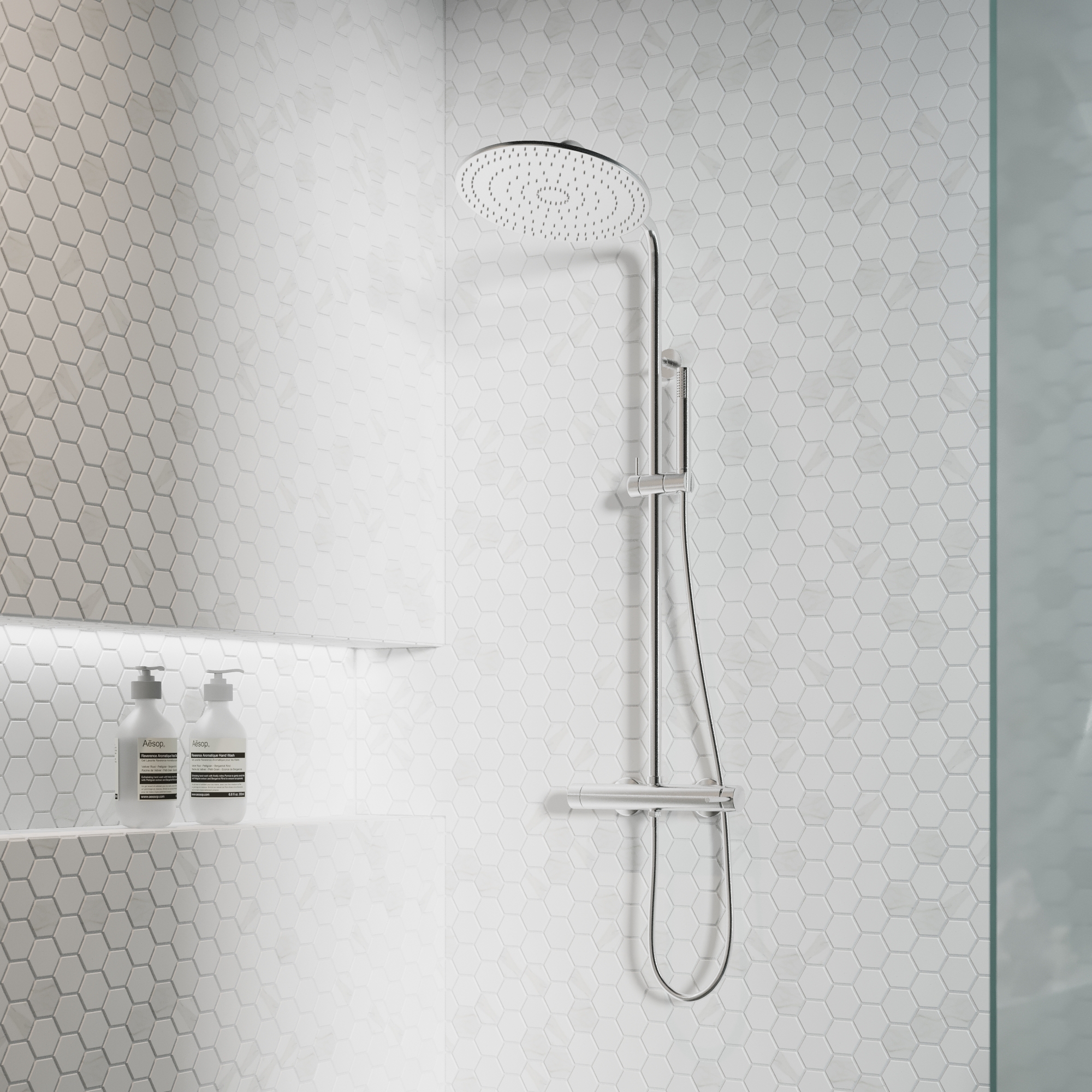 Изображение товара Керамическая мозаика Smart Mosaic Hexagon Carrara Matt для стен и пола 27.1x28.2 см