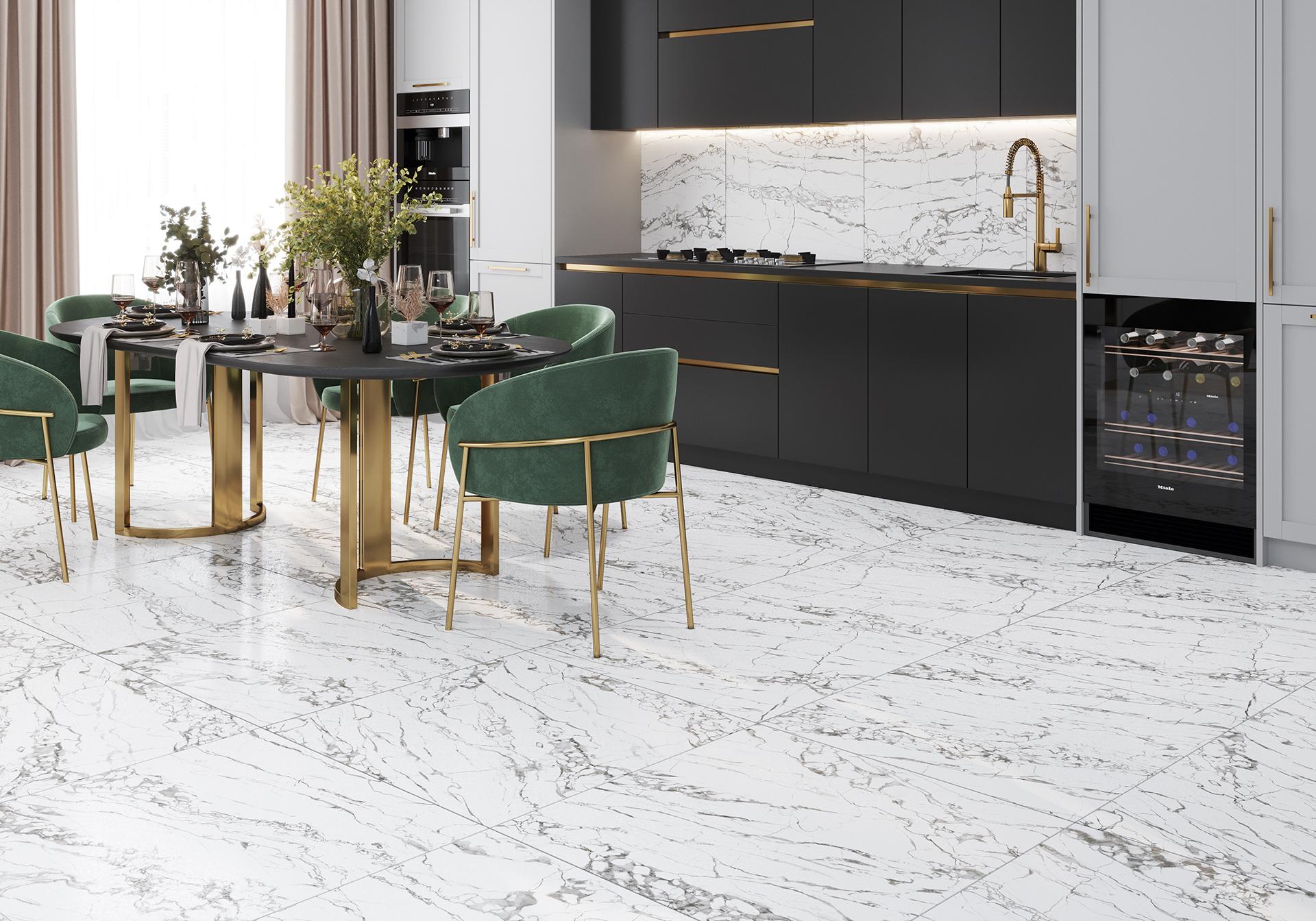 Изображение товара Плитка Alma ceramica GFA57POR22L 57x57см 1.62 м² цвет черный, цена за упаковку