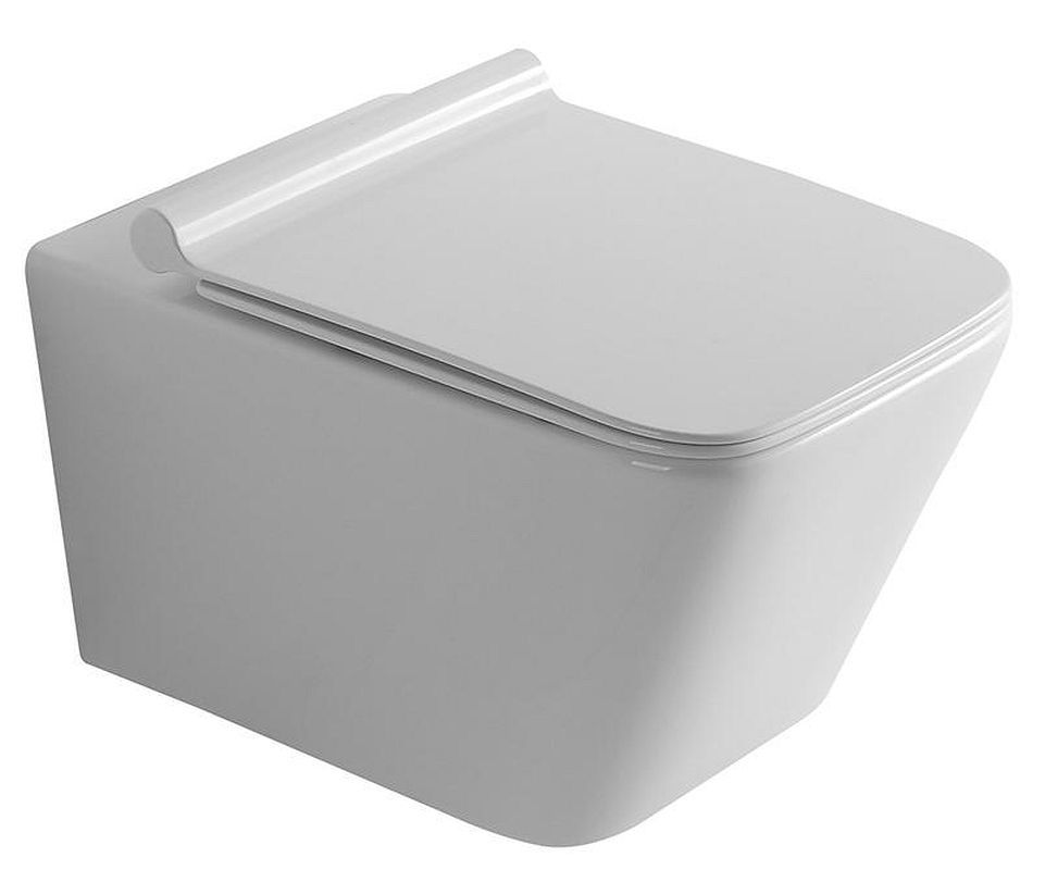 Изображение товара Подвесной унитаз безободковый Aquanet Rimless с микролифтом и каскадным смывом