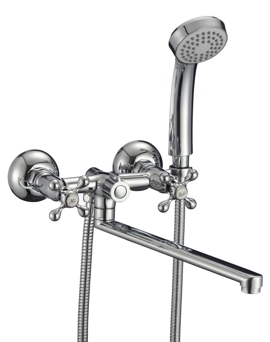 Изображение товара Смеситель для ванны D-lin D146810-F двухвентильный с душевой лейкой цвет хром