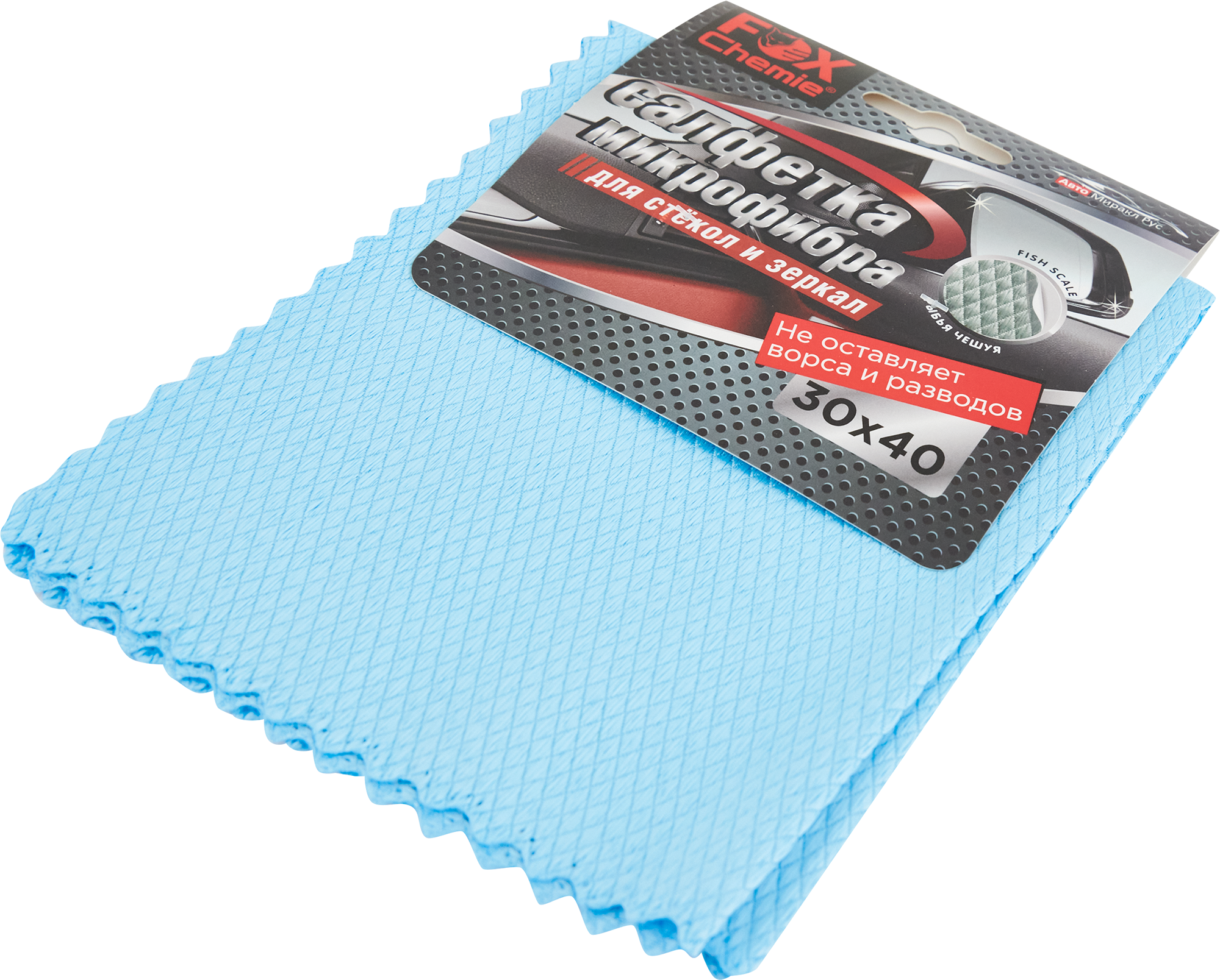Салфетка для стекол Fox Chemie микрофибра 400x300 мм