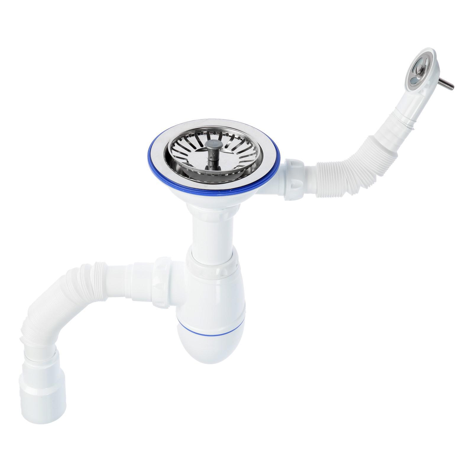 Изображение товара Сифон для мойки Unicorn B426P 90 мм с переливом белый пластик Россия