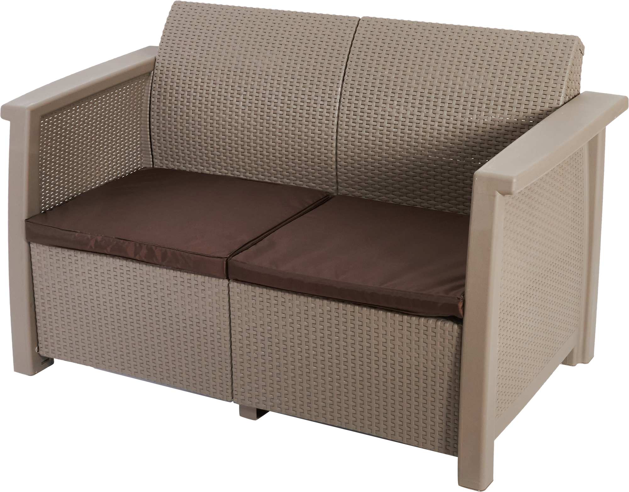 Изображение товара Диван Keter Toledo love seat 130х80х80 см полиротанг капучино