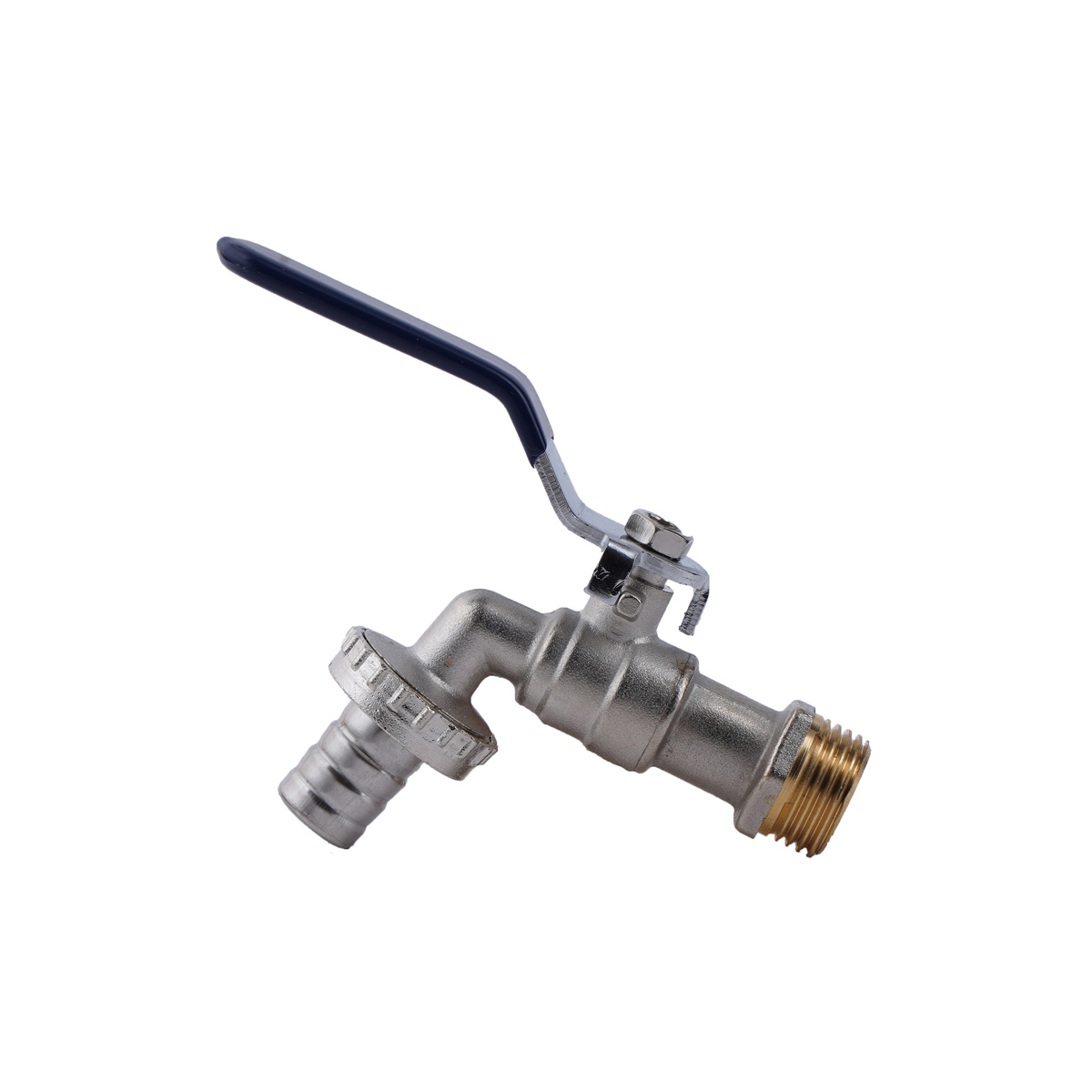 Изображение товара Кран шаровой Псм-профсан 207232 1/2" с носиком под шланг латунь никель