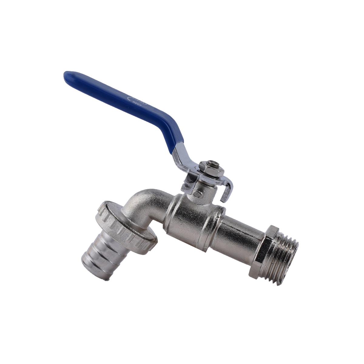 Изображение товара Кран шаровой Псм-профсан 1/2 с носиком под шланг из никелированной латуни