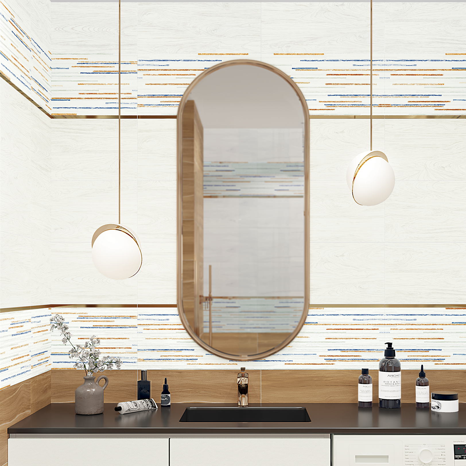 Изображение товара Настенная керамическая плитка Portland Light 24.9x50 см белая глянцевая