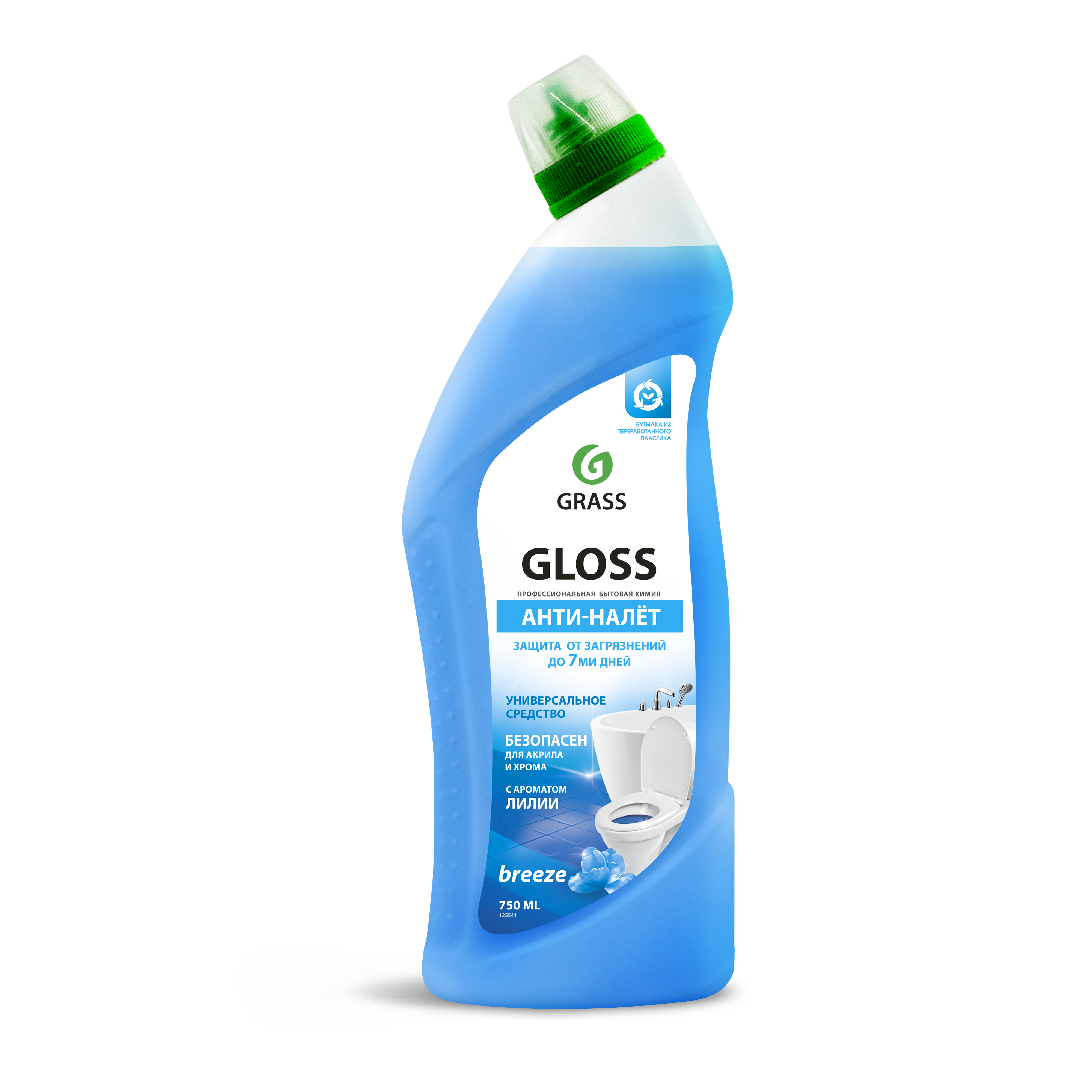 Изображение товара Гель чистящий для ванны Grass Gloss «Breeze» 0.75 л Изображение товара Гель чистящий для ванны Grass Gloss «Breeze» 0.75 л