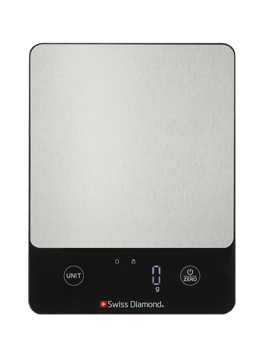Изображение товара Электронные весы Swiss diamond SD KS-002 максимальная нагрузка 10 кг цвет серебристый/черный
