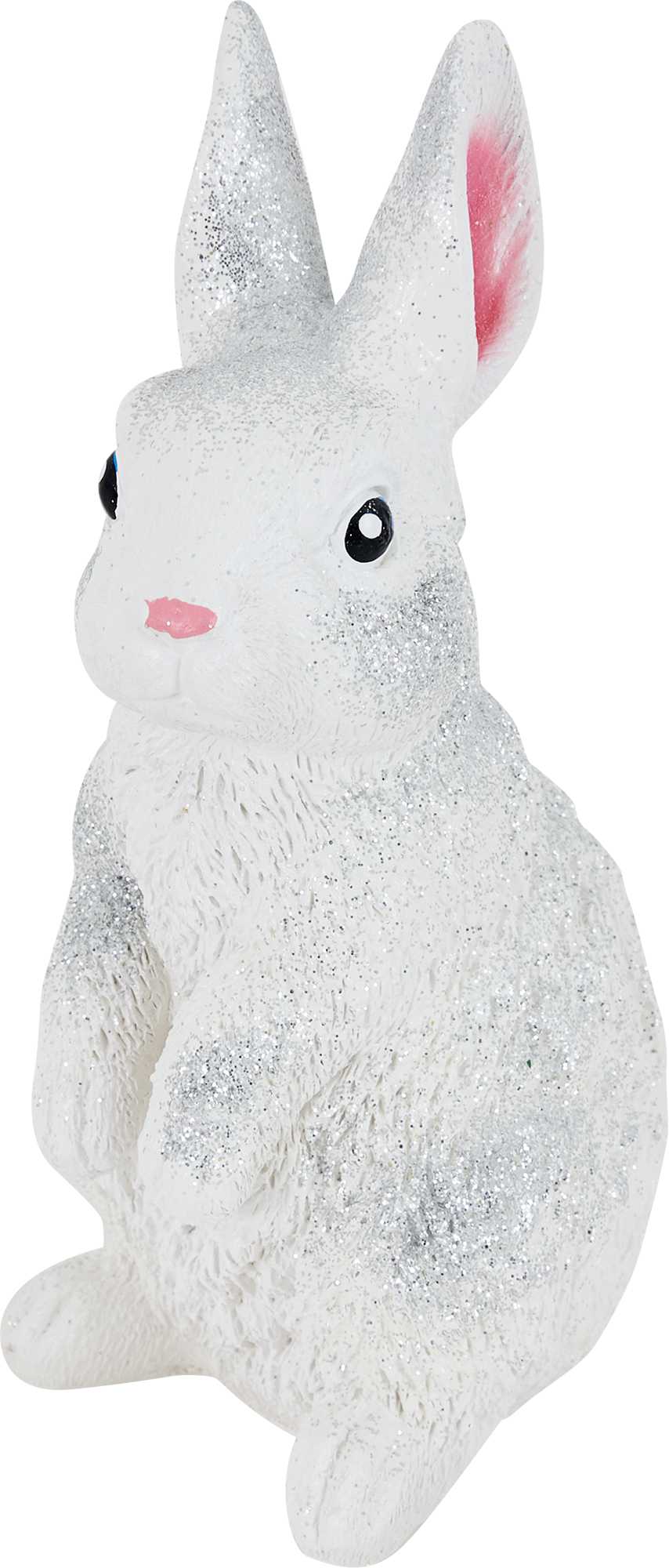 Изображение товара Копилка Зайчик бело-серебряная гипс