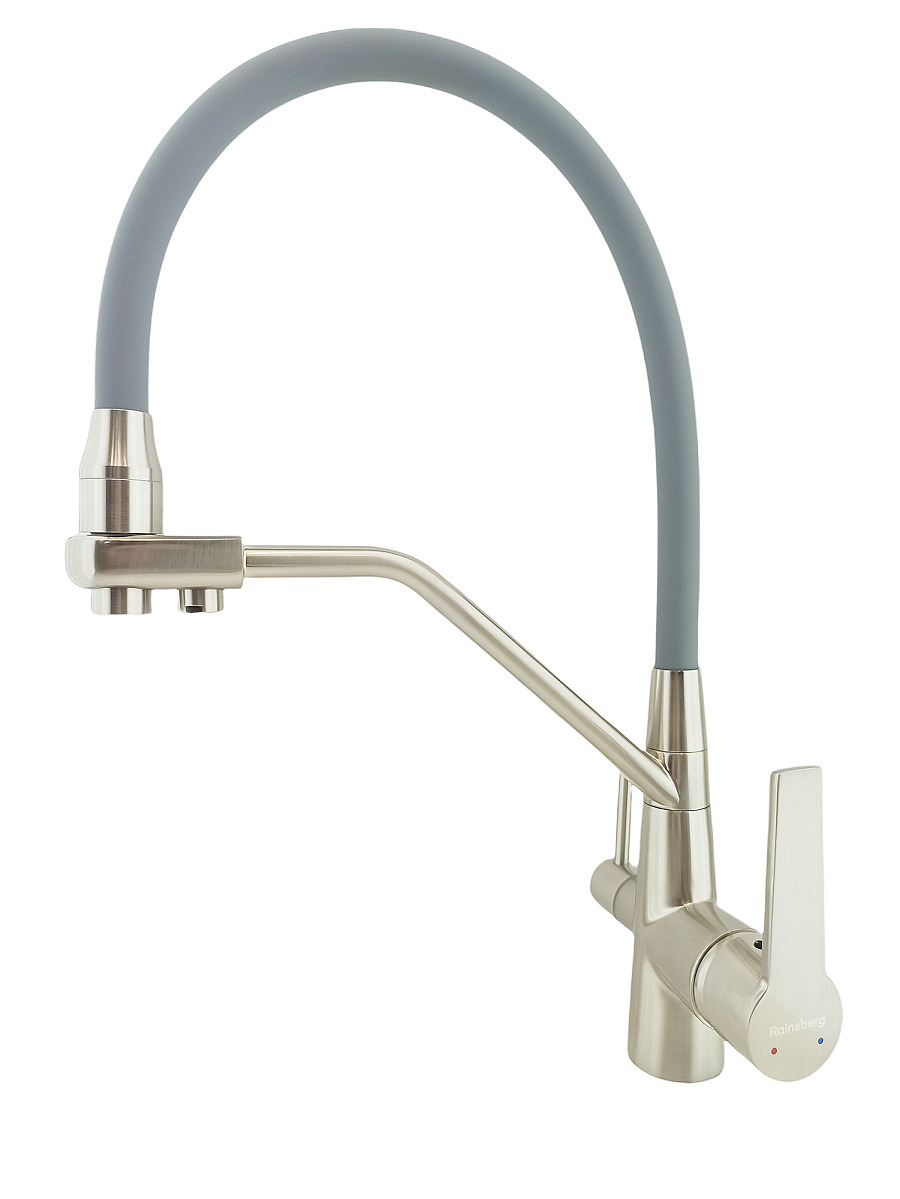 Изображение товара Смеситель кухонный однорычажный Rainsberg R603cl с гибким изливом и фильтром