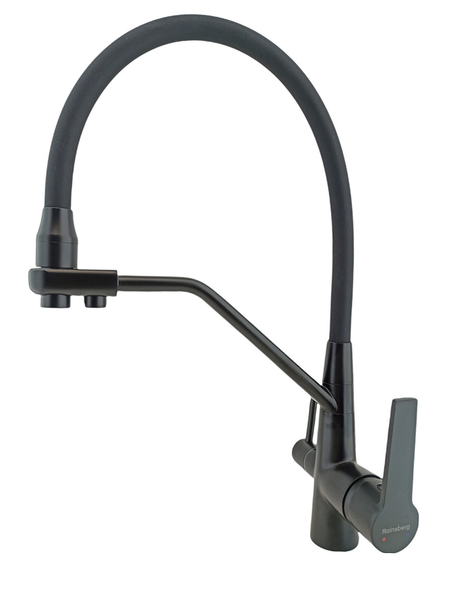 Изображение товара Смеситель для кухни однорычажный Rainsberg R603ck-2 черный матовый