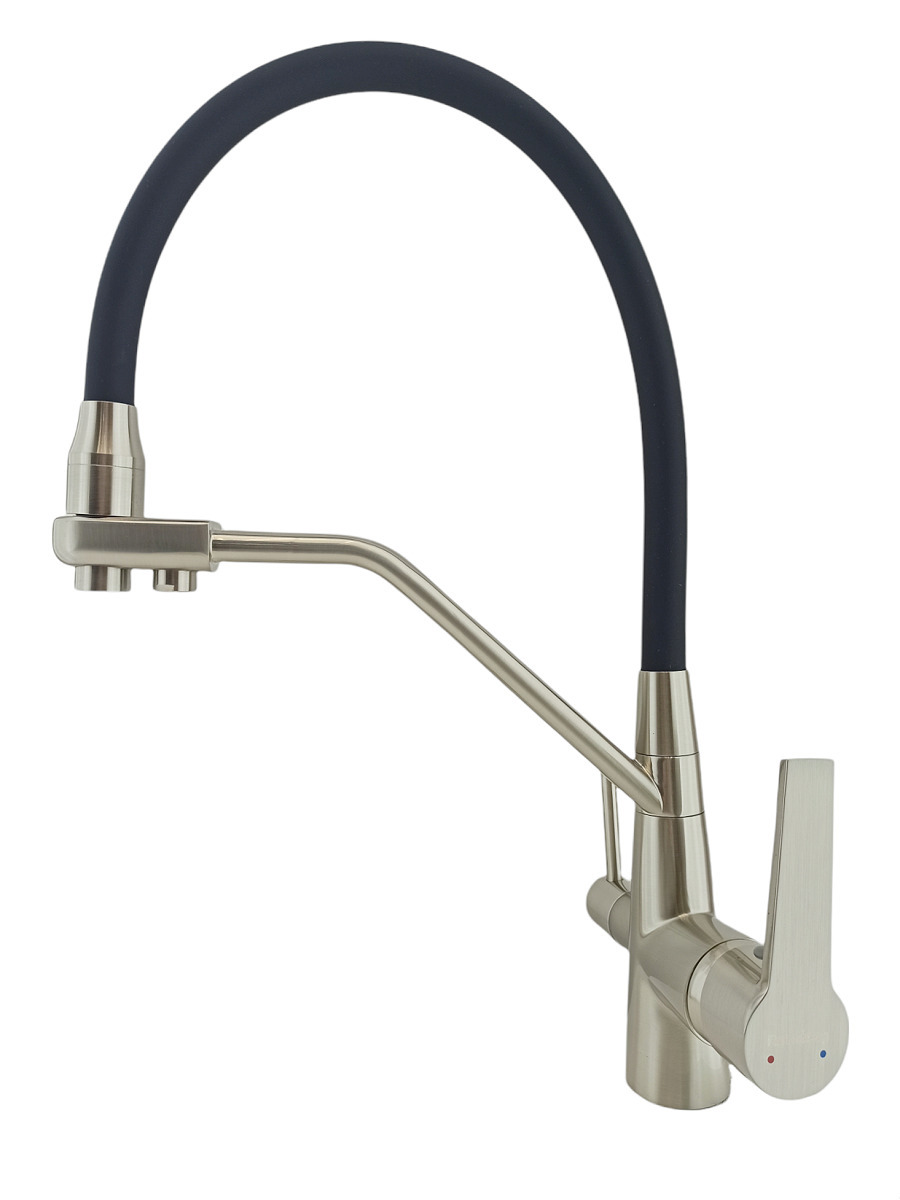 Изображение товара Смеситель для кухни однорычажный Rainsberg R603cl-2 высота 22 см цвет черный