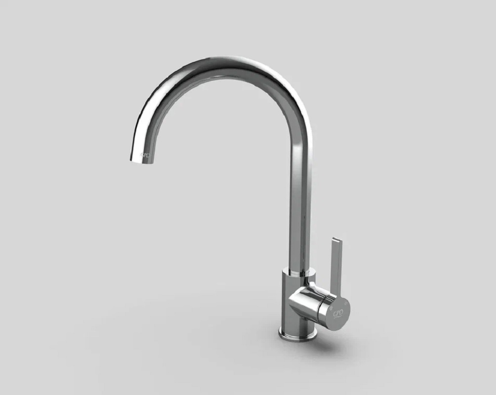 Изображение товара Смеситель для кухни однорычажный Gpd Gildo MTE165 высота 35.5 см цвет хром