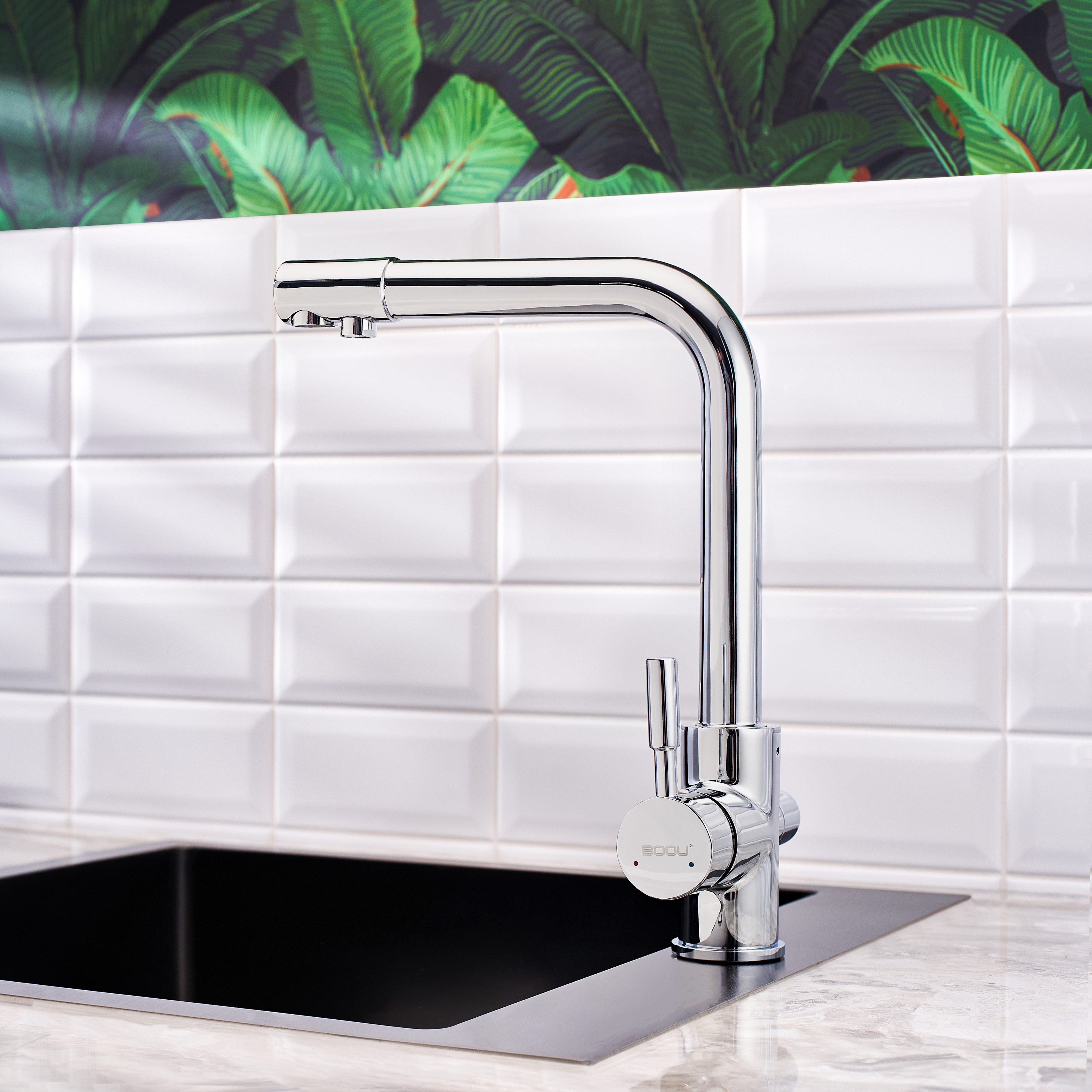 Изображение товара Однорычажный смеситель Boou 91401 излив 30 см цвет серый