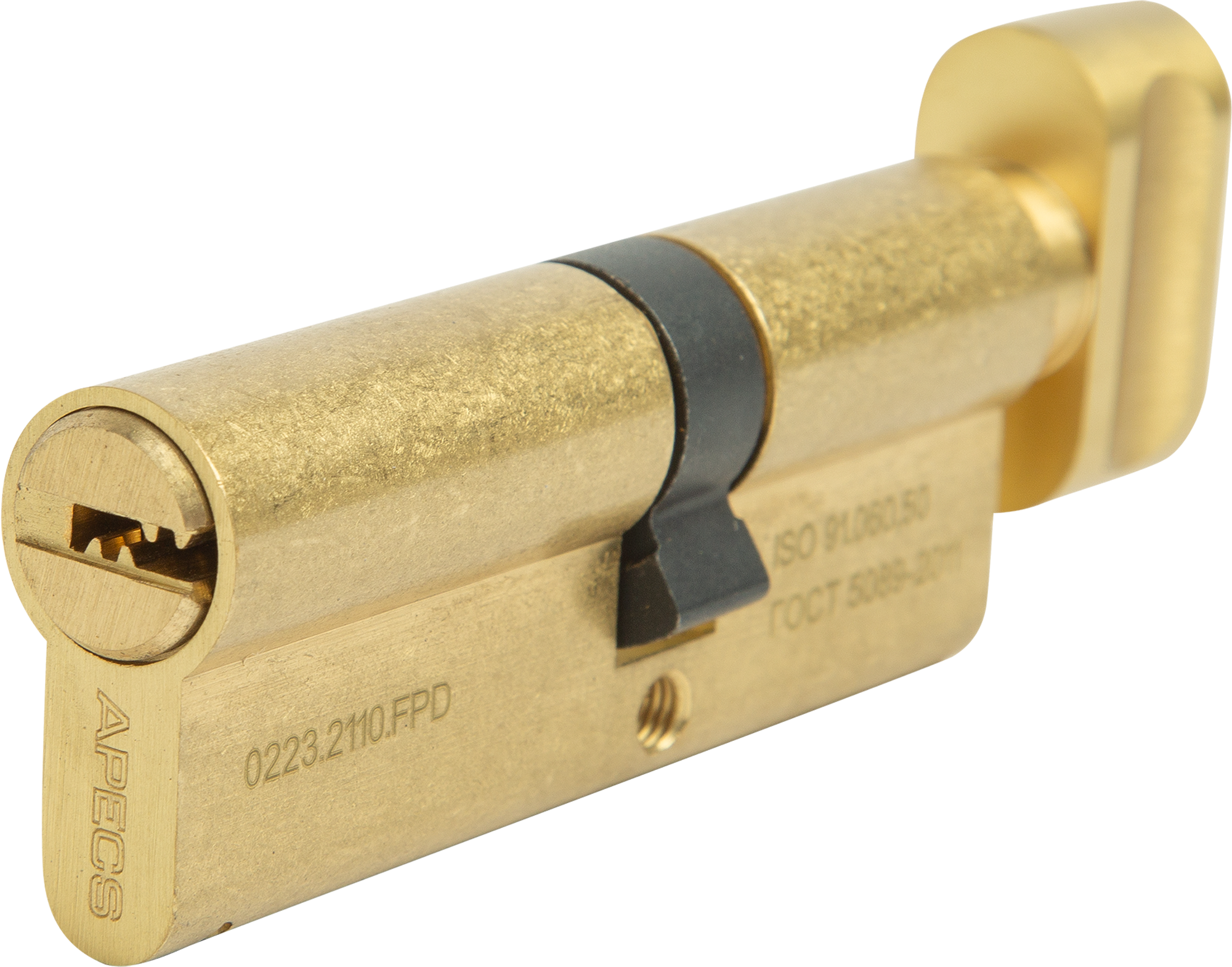 Цилиндр Apecs Pro 45x35 мм ключ/вертушка цвет золото