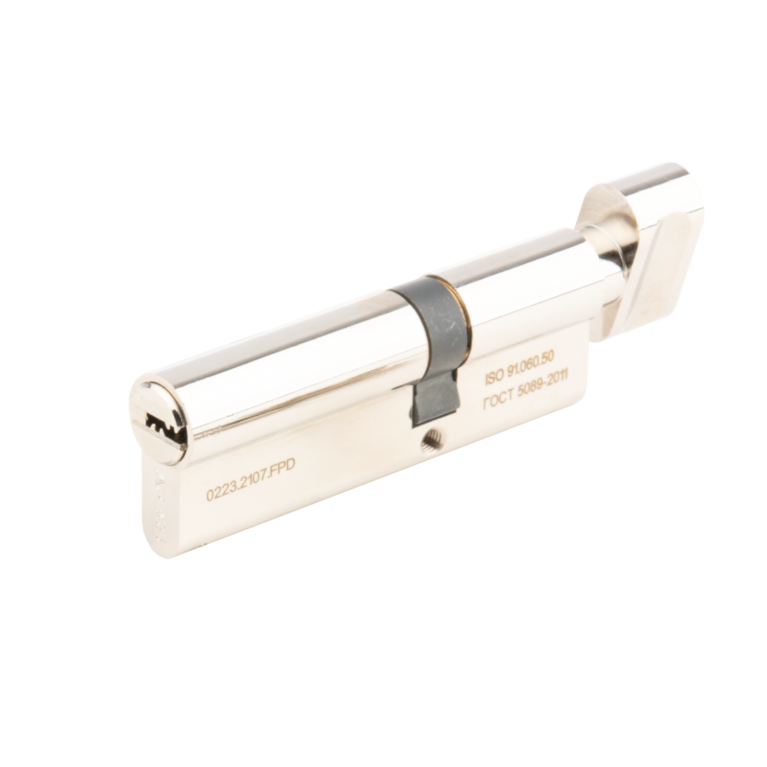 Цилиндр Apecs Pro 55x35 мм ключ/вертушка цвет никель