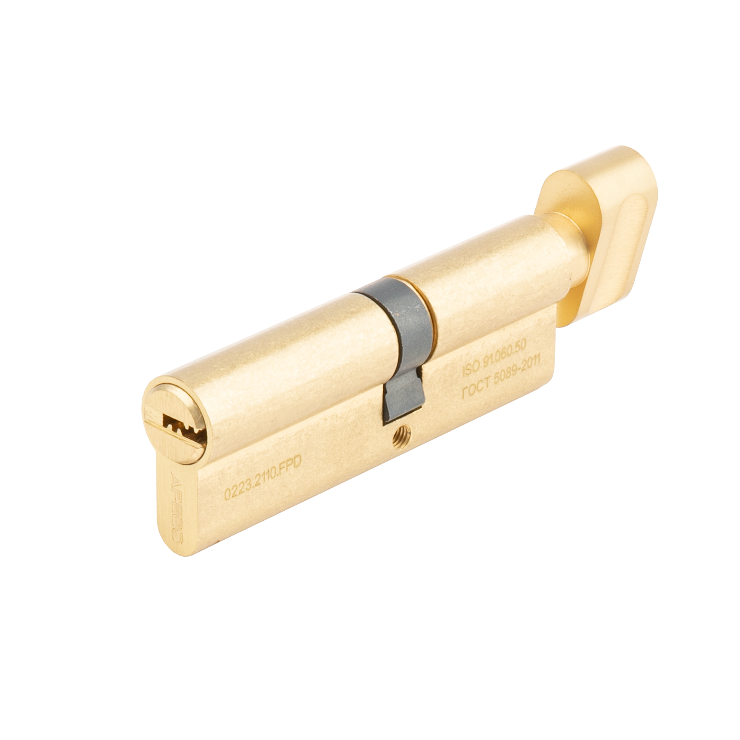 Цилиндр Apecs Pro 50x40 мм ключ/вертушка цвет золото