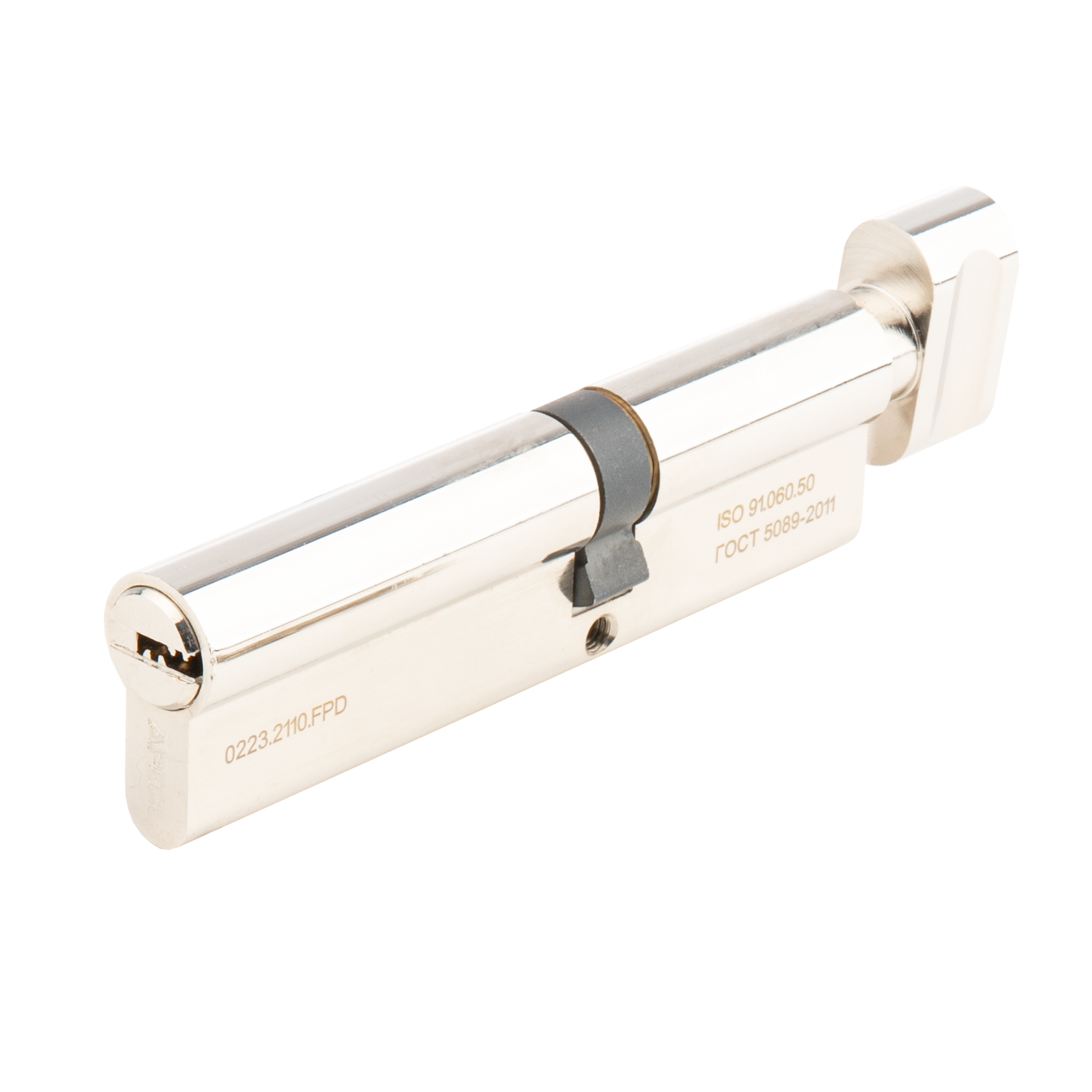 Цилиндр Apecs Pro 65x45 мм ключ/вертушка цвет никель