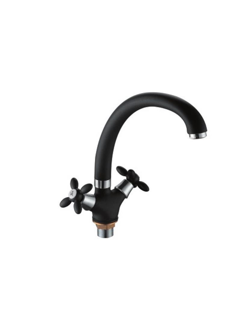 Изображение товара D-LIN D153808-A смеситель кухонный, черный матовый, двухвентильный