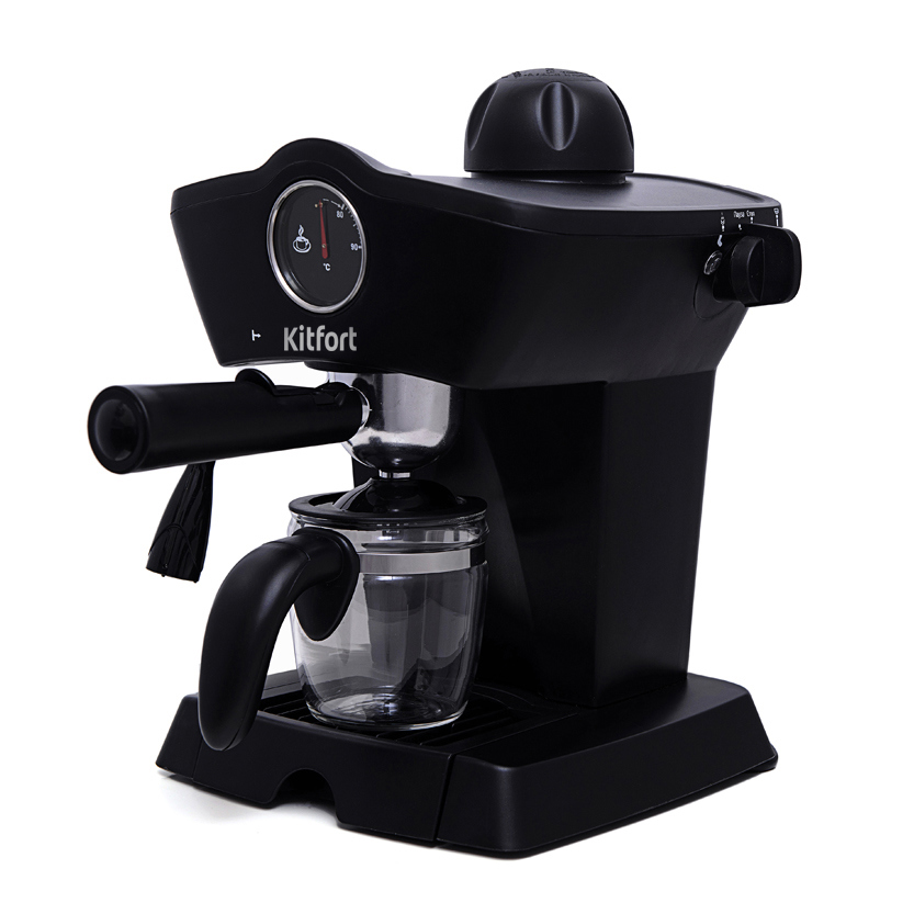Изображение товара Рожковая кофеварка Kitfort КТ-706 черная для приготовления кофе
